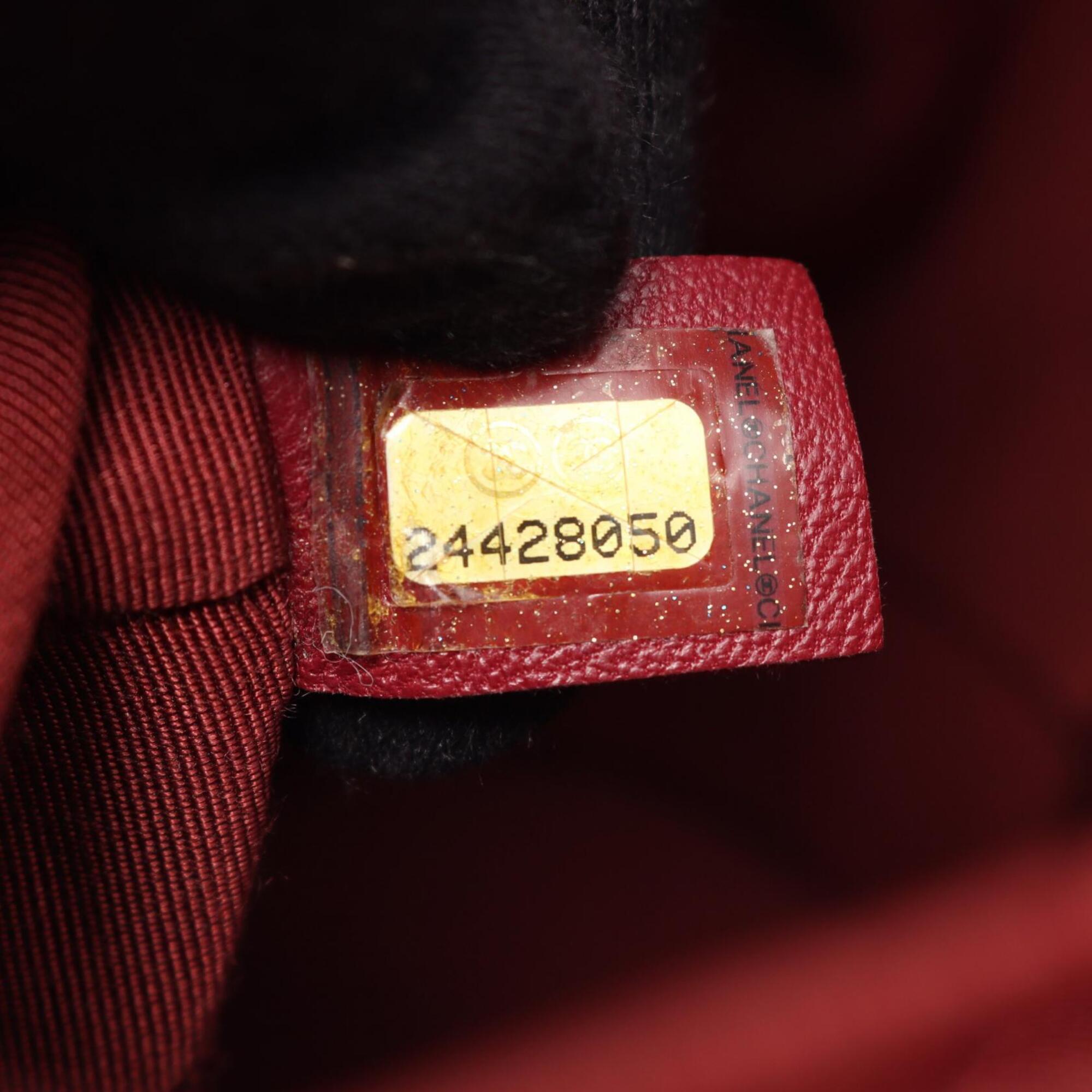 Chanel Red Color Leather Handbag Shoulder Bag (Pre-Owned)