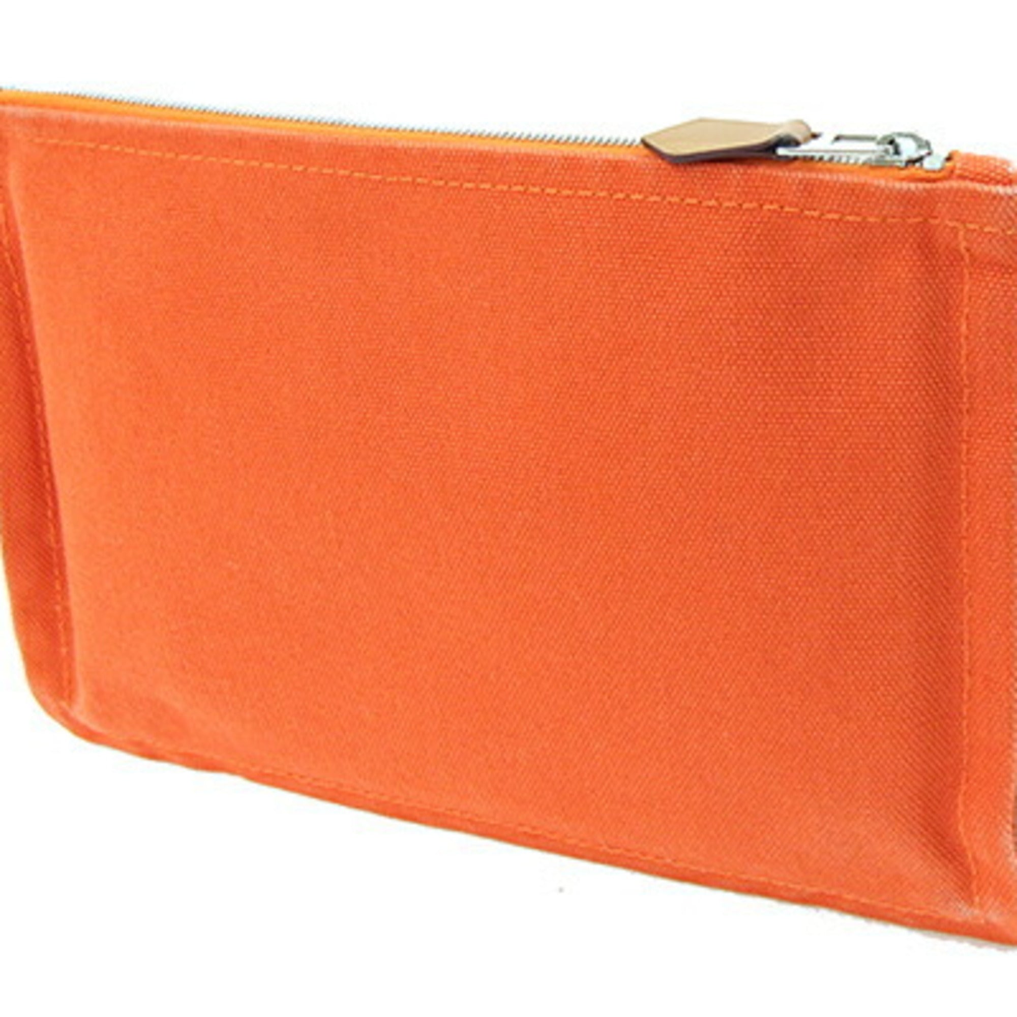 Hermes Orange Canvas Pouch (Pre-Owned)