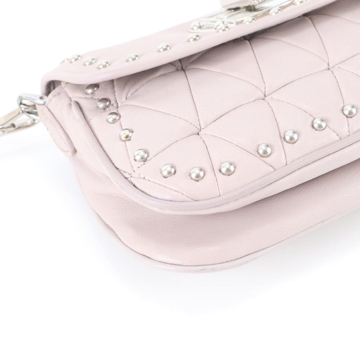 Miu Miu Pink Beige Leather Handbag Shoulder Bag (Pre-Owned)