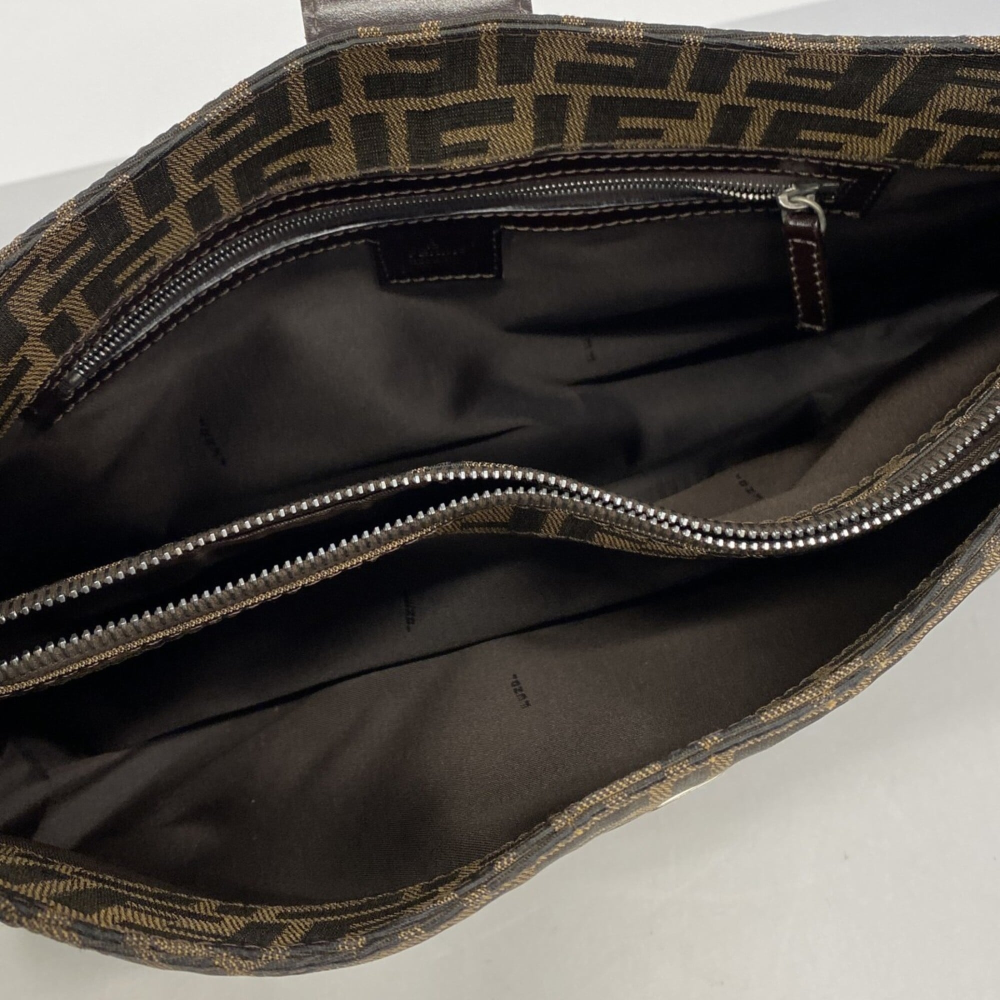 Fendi Brown Nylon Canvas Shoulder Bag (Pre-Owned)