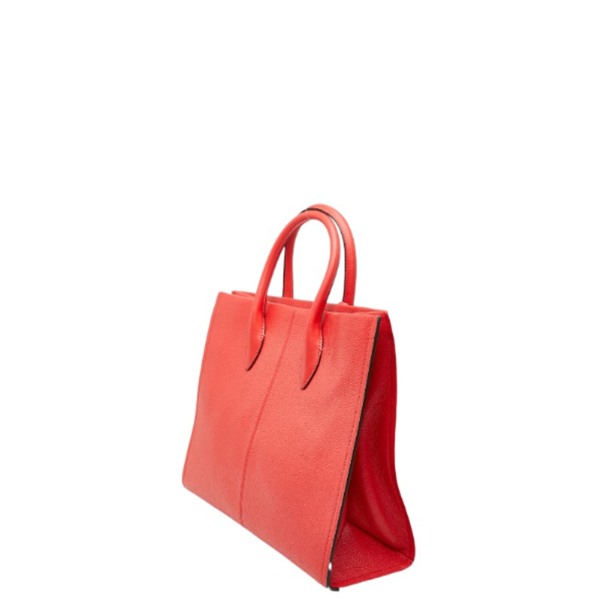 Michael Kors Red Color Leather Handbag Shoulder Bag Tote Bag (Pre-Owned)