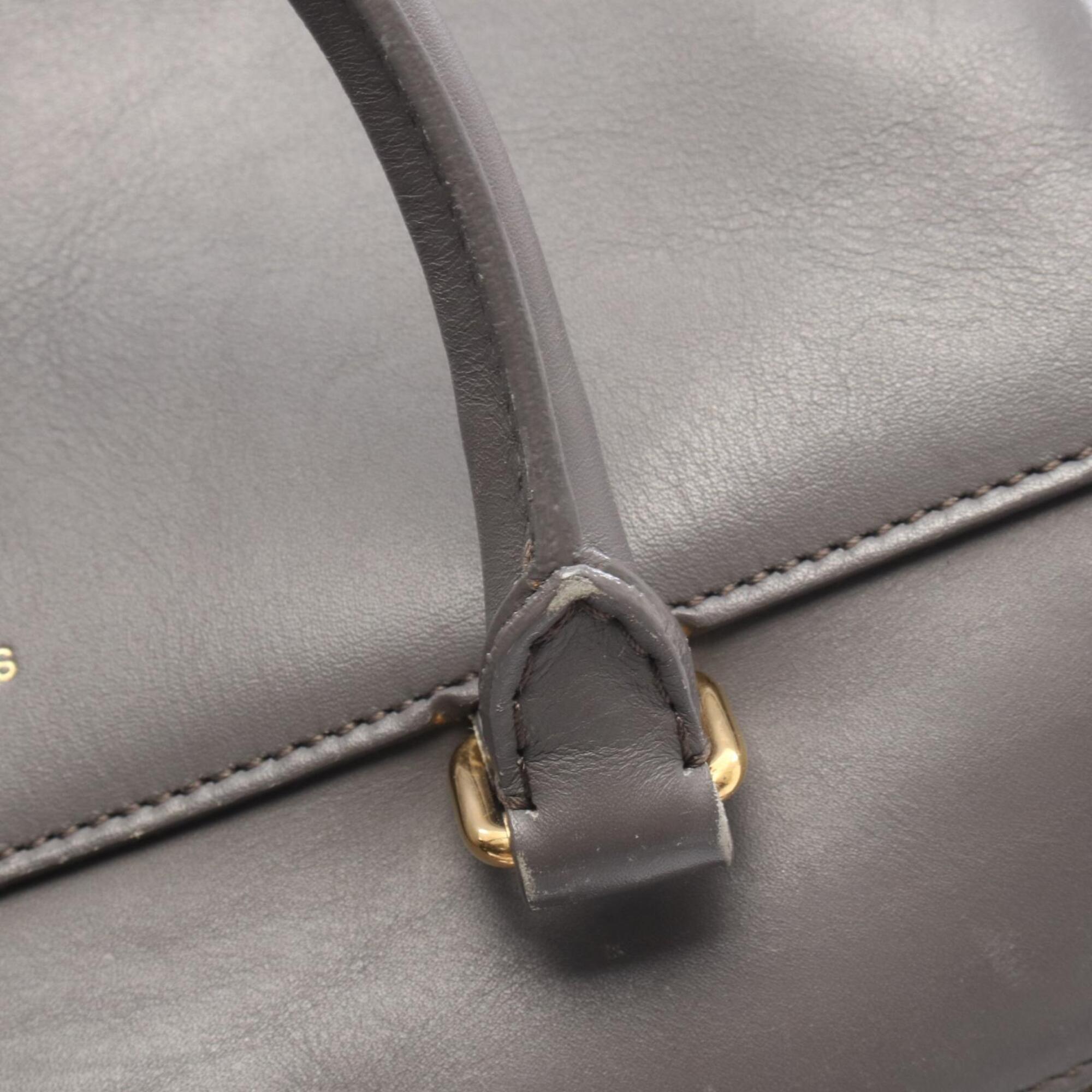 Saint Laurent Gray Leather Handbag (Pre-Owned)