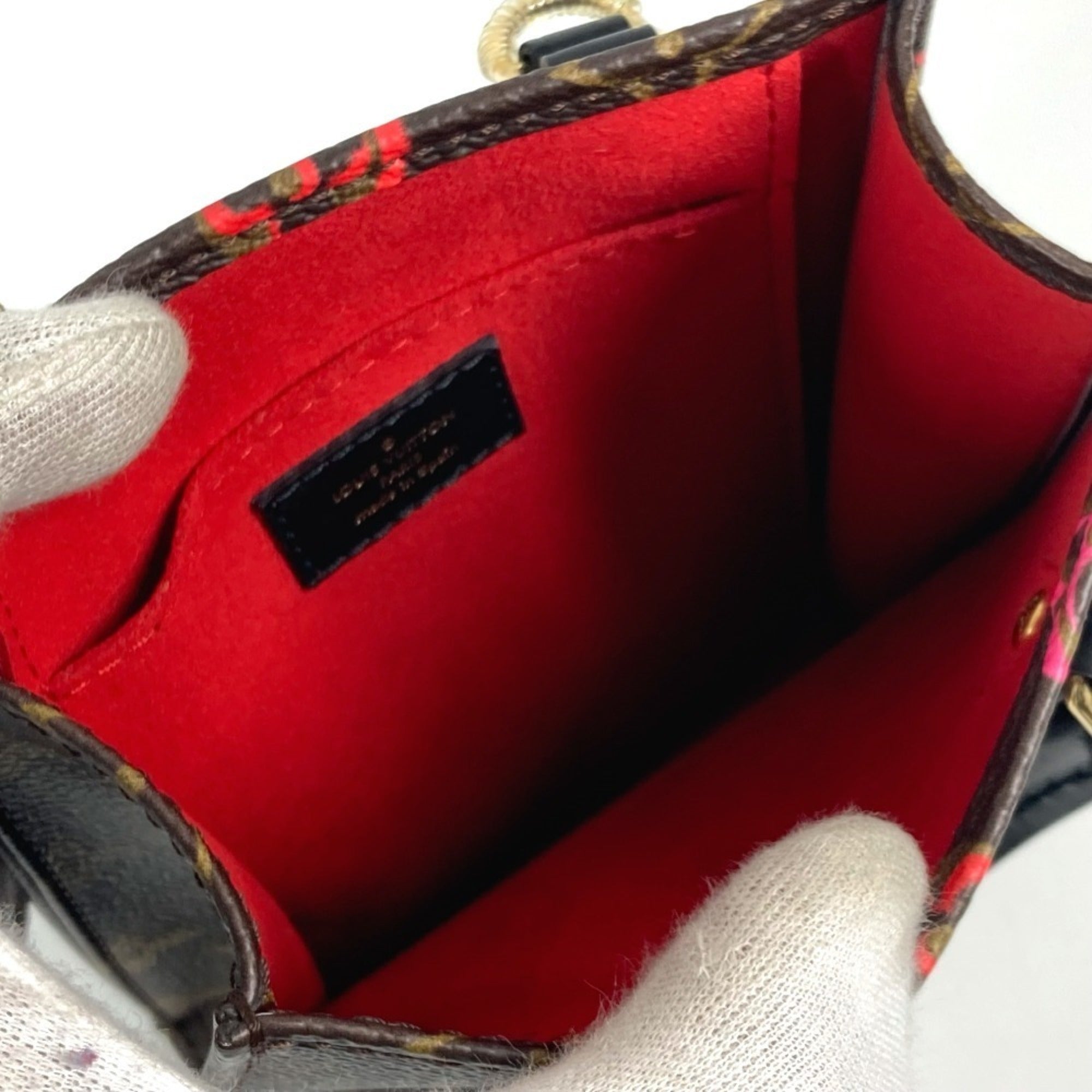 Louis Vuitton Brown Monogram Red Color Monogram Handbag Shoulder Bag (Pre-Owned)