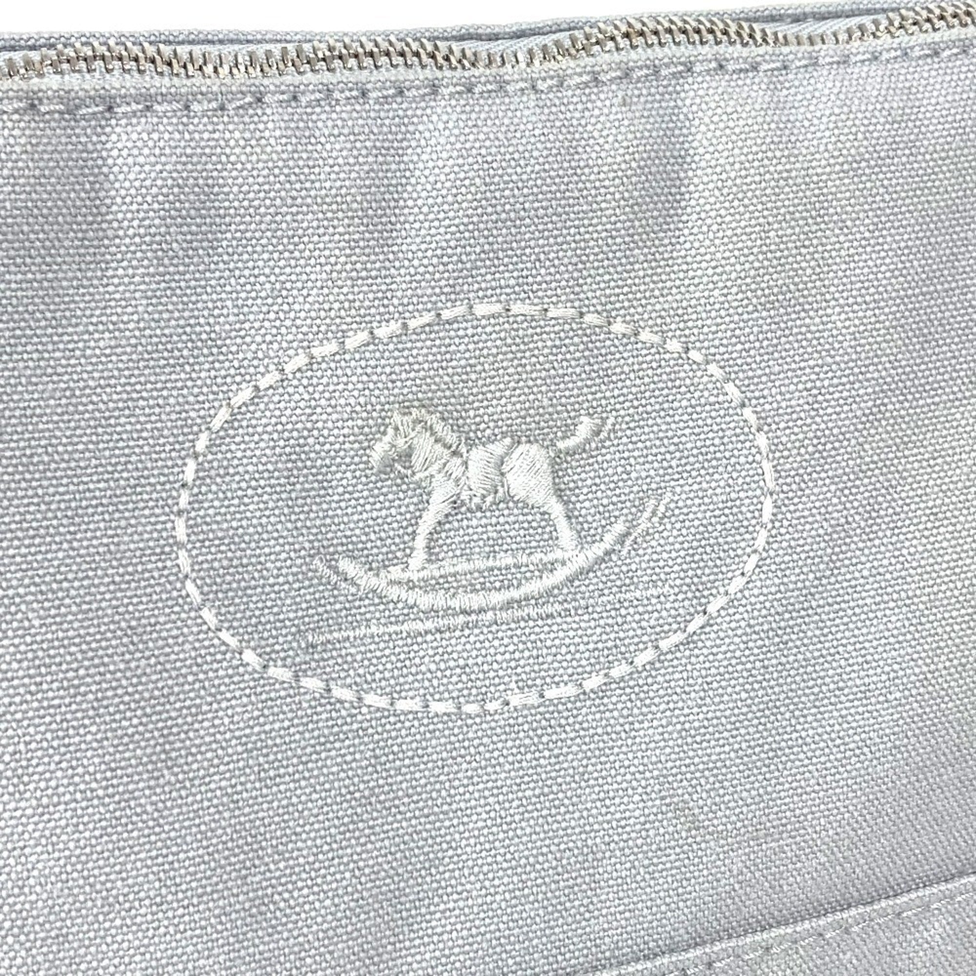 Hermes Gray Canvas Pouch (Pre-Owned)