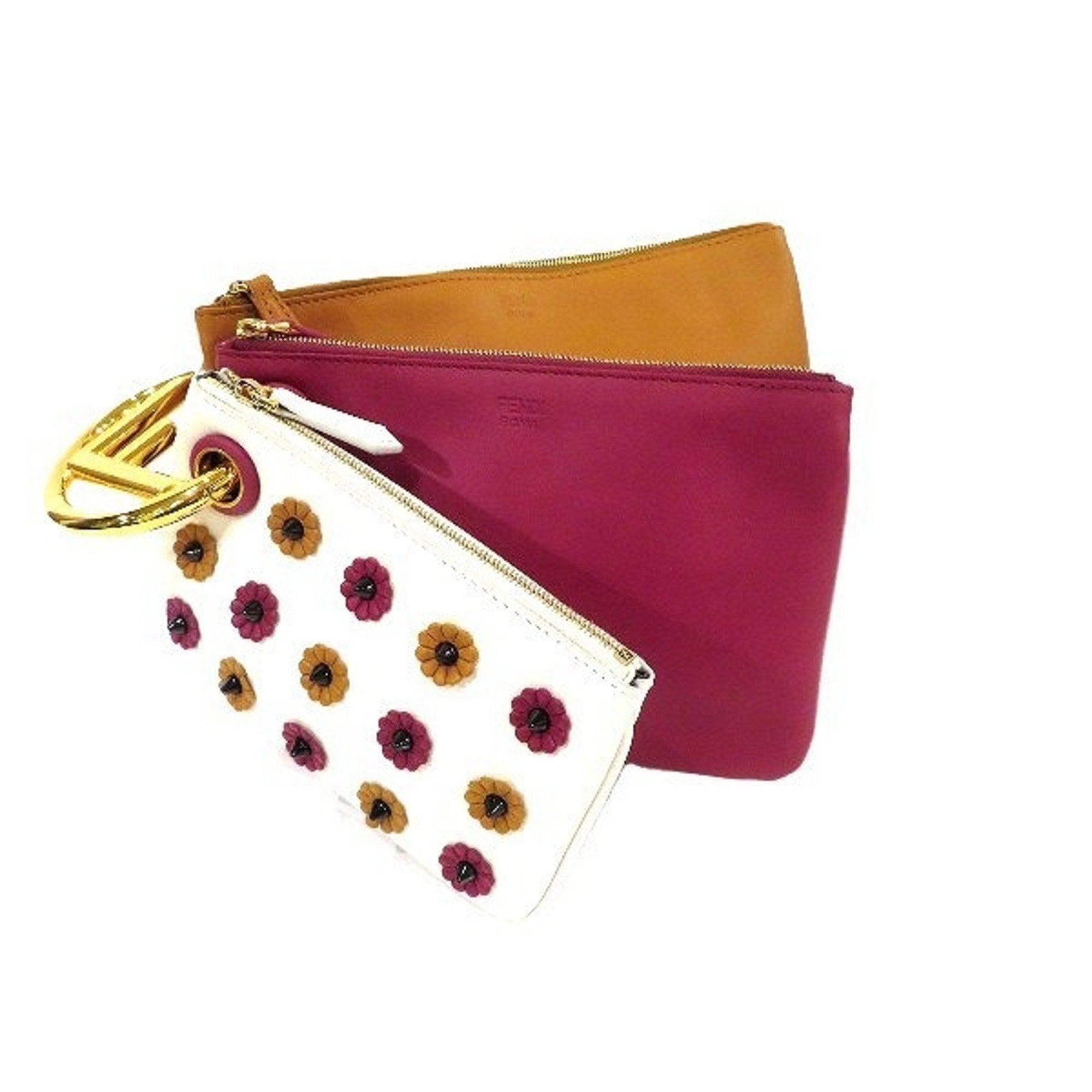 Fendi Multi-Color Leather Clutch Bag Pouch (Pre-Owned)