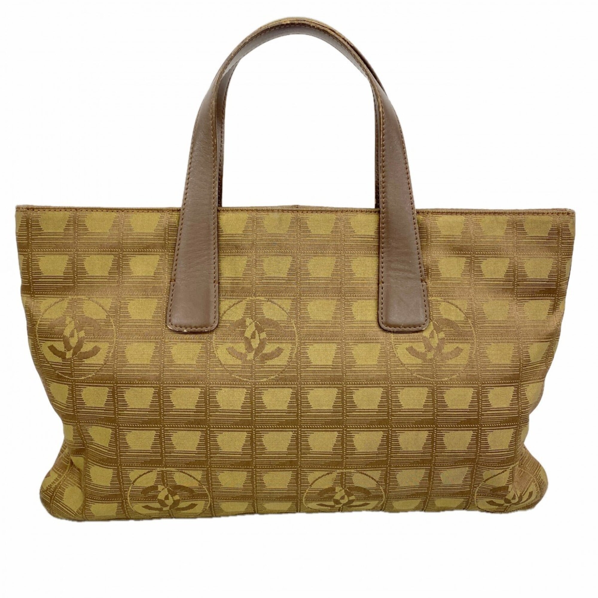 Chanel Khaki Nylon Tote Bag (Pre-Owned)