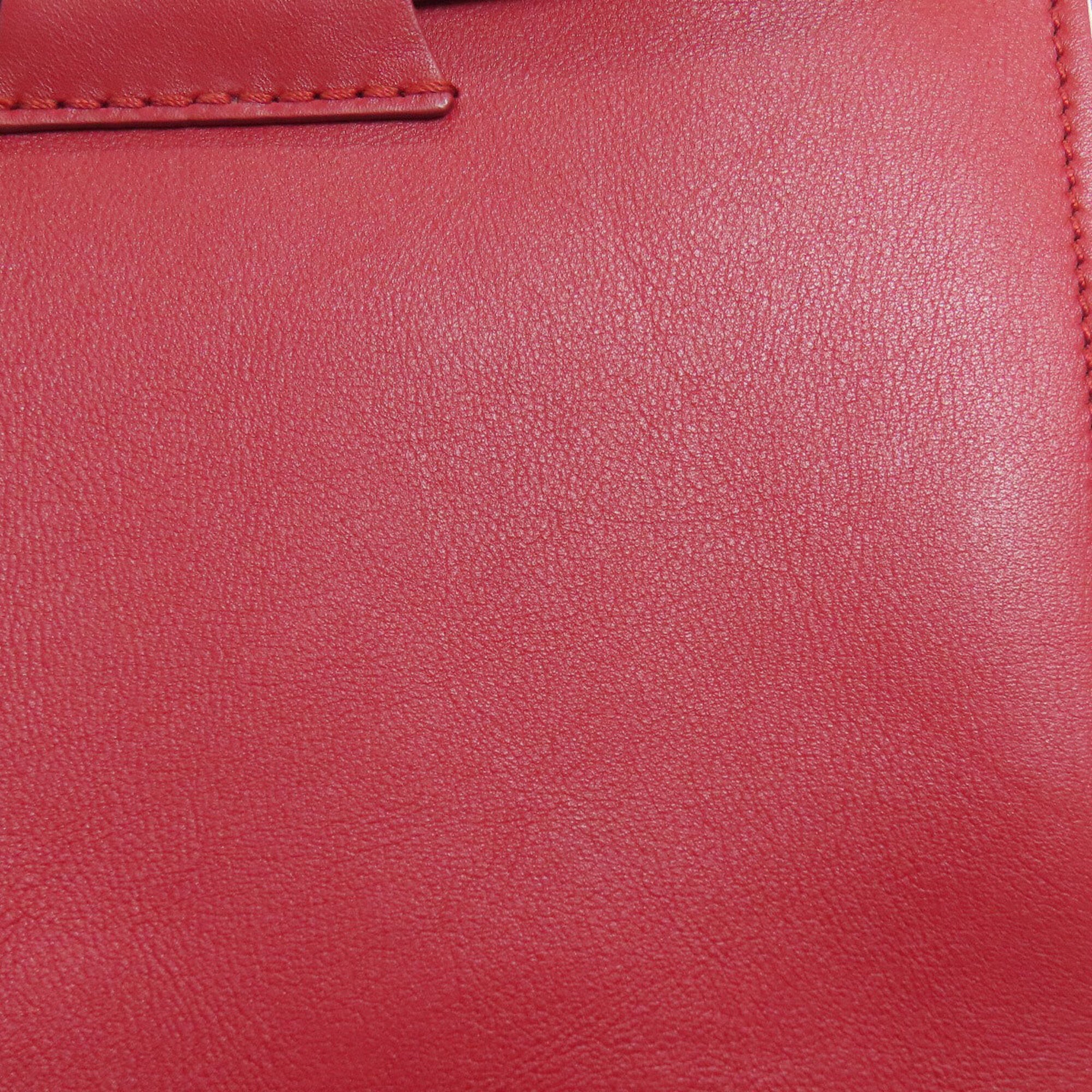 Celine Red Color Leather Shoulder Bag (Pre-Owned)