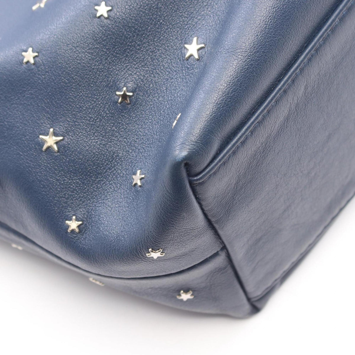 Jimmy Choo Navy Leather Handbag Tote Bag (Pre-Owned)