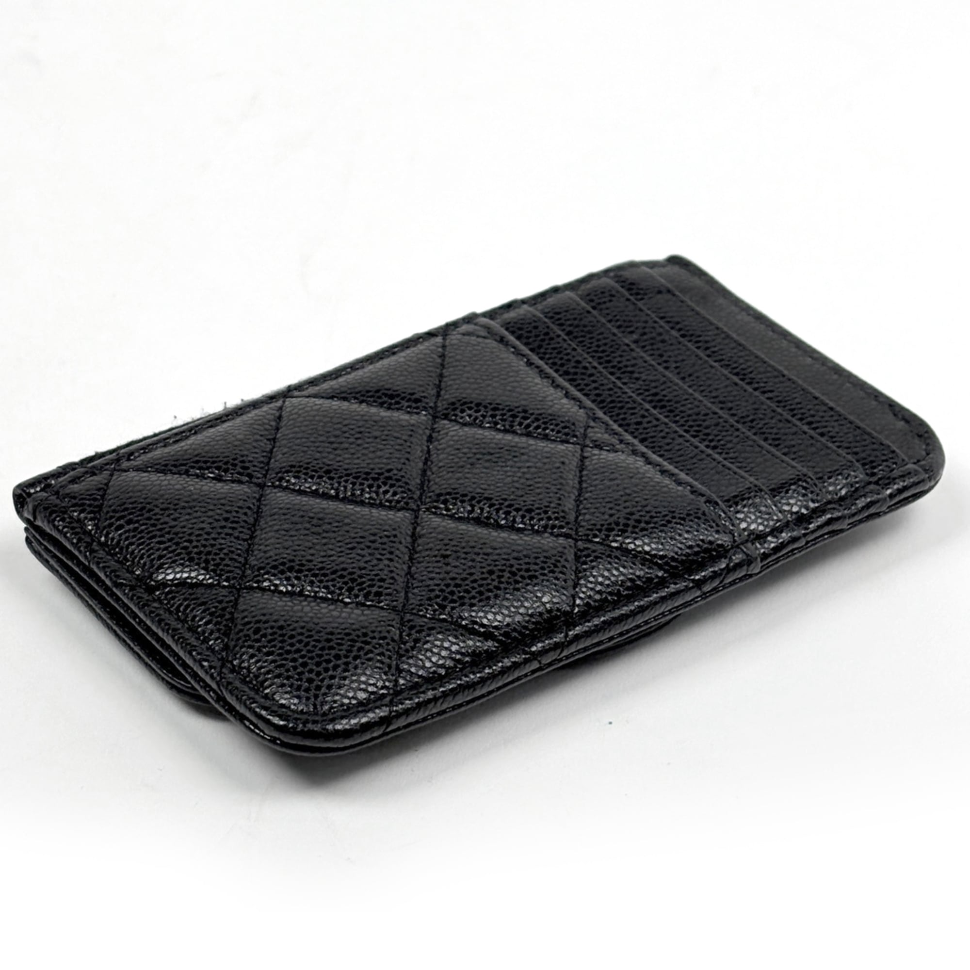 Chanel Matelasse Black Grained Calfskin Coin Purse/Coin Case (Pre-Owned)