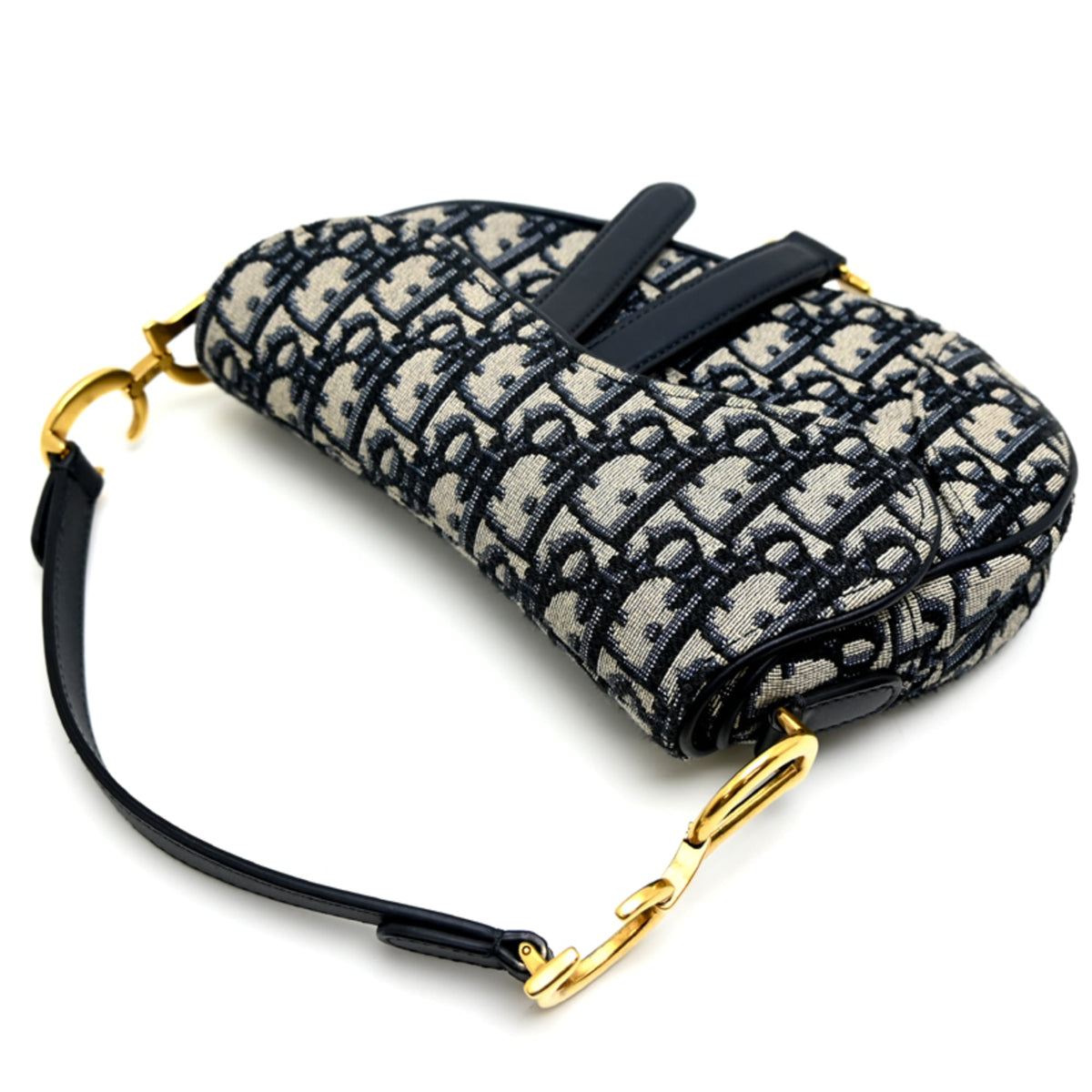 Christian Dior Navy Canvas Handbag Saddle Bag (Pre-Owned)