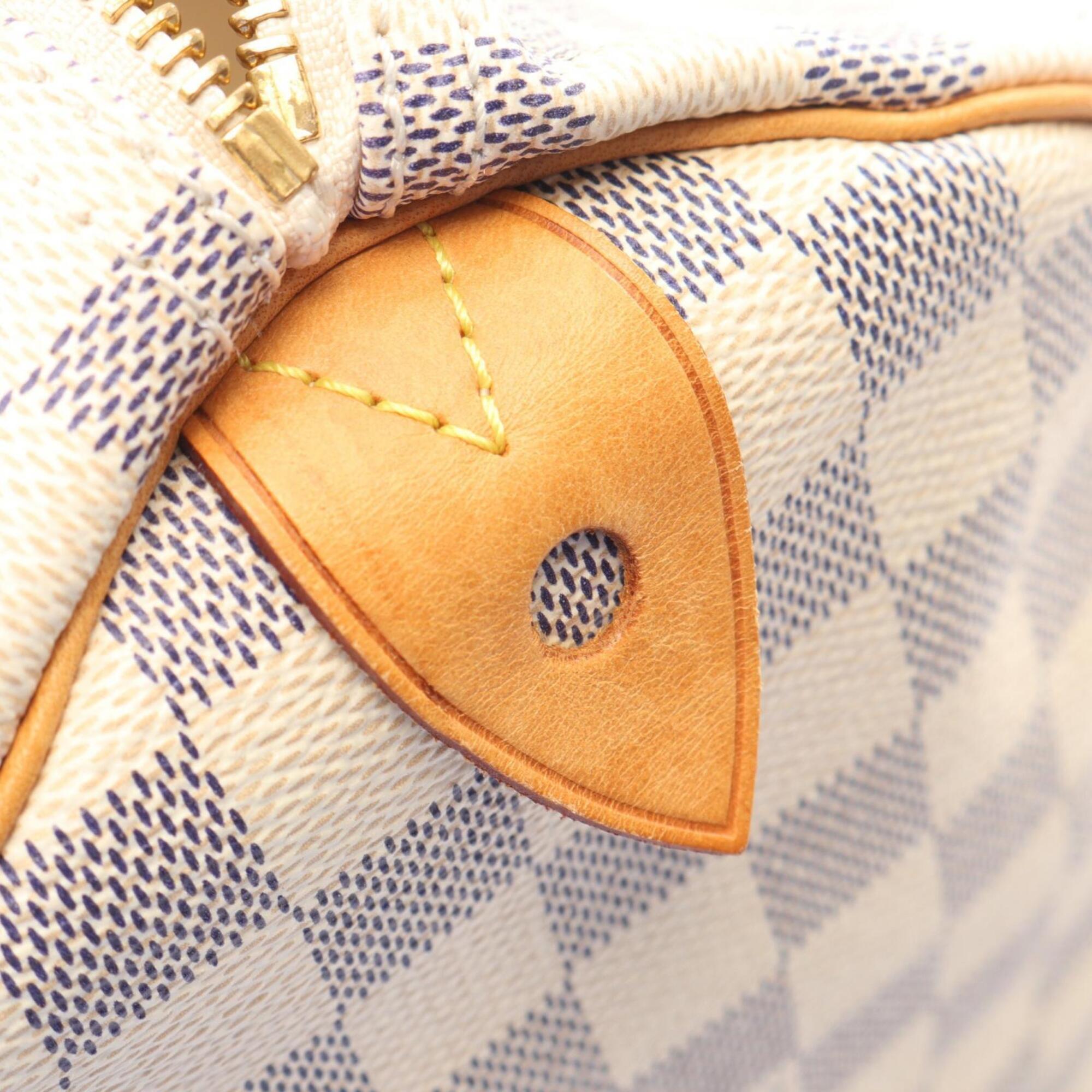 Louis Vuitton White Damier Azur Coated Canvas Leather Handbag (Pre-Owned)