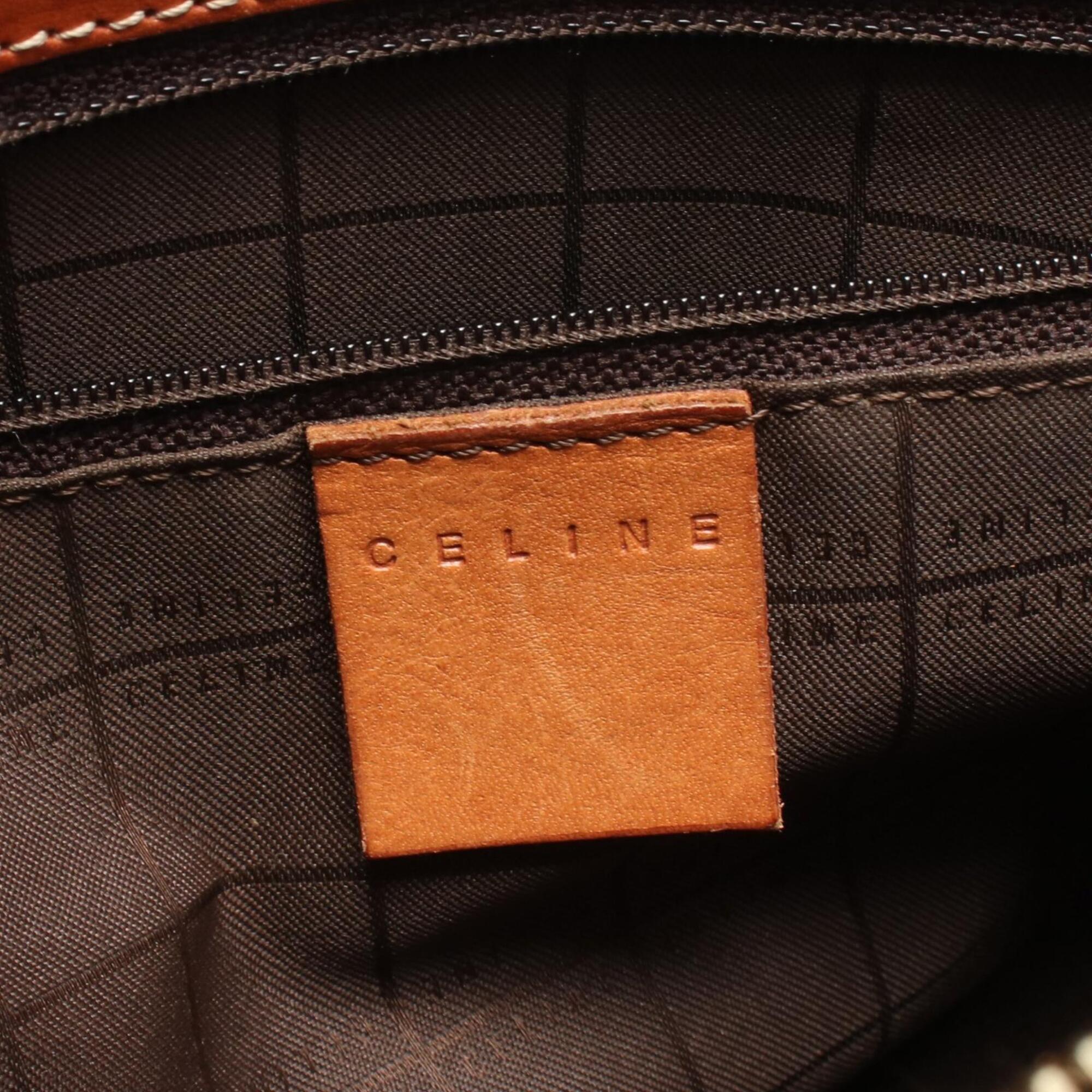 Celine Brown Coated Canvas Pvc Leather Handbag Tote Bag (Pre-Owned)