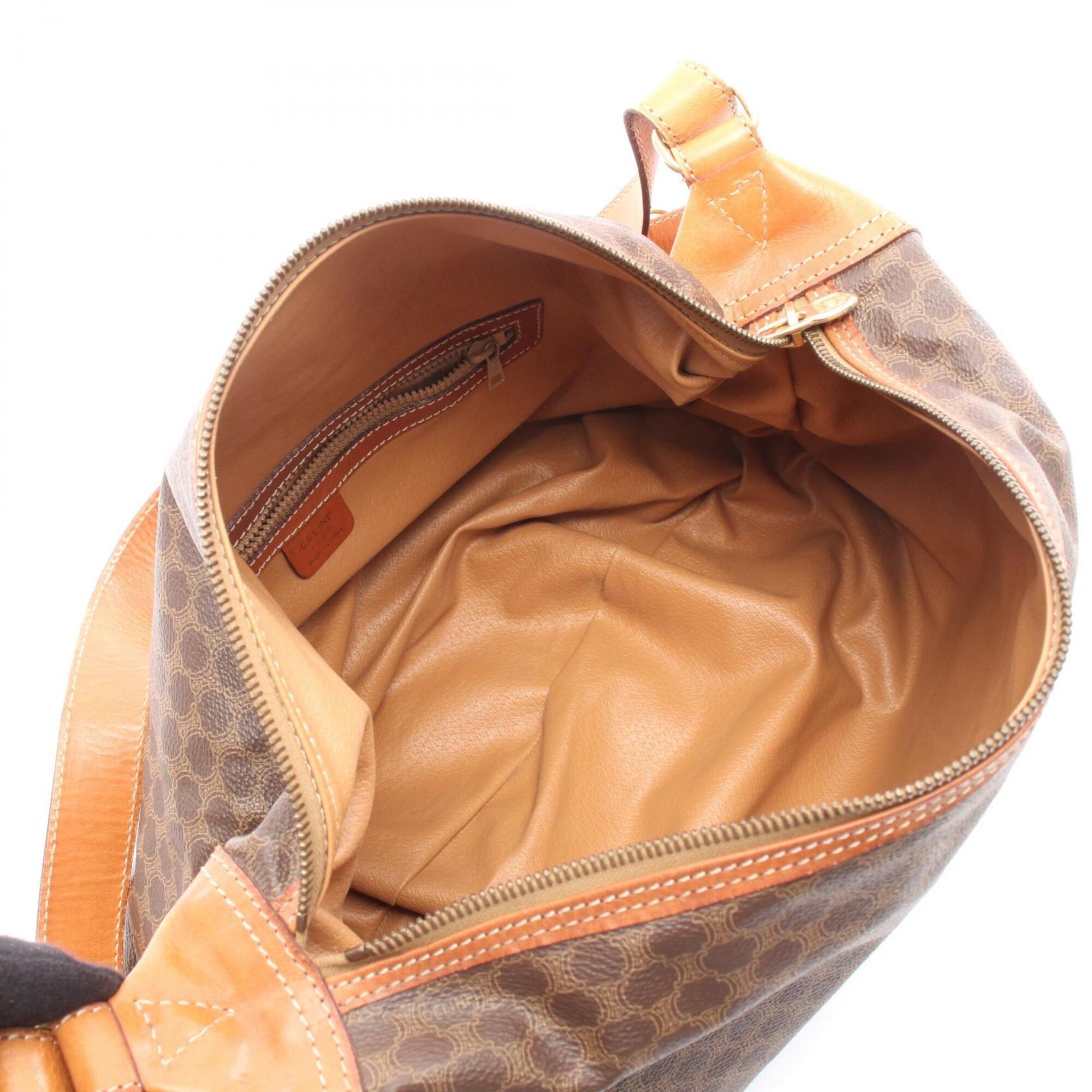 Celine Brown Coated Canvas Handbag Shoulder Bag (Pre-Owned)