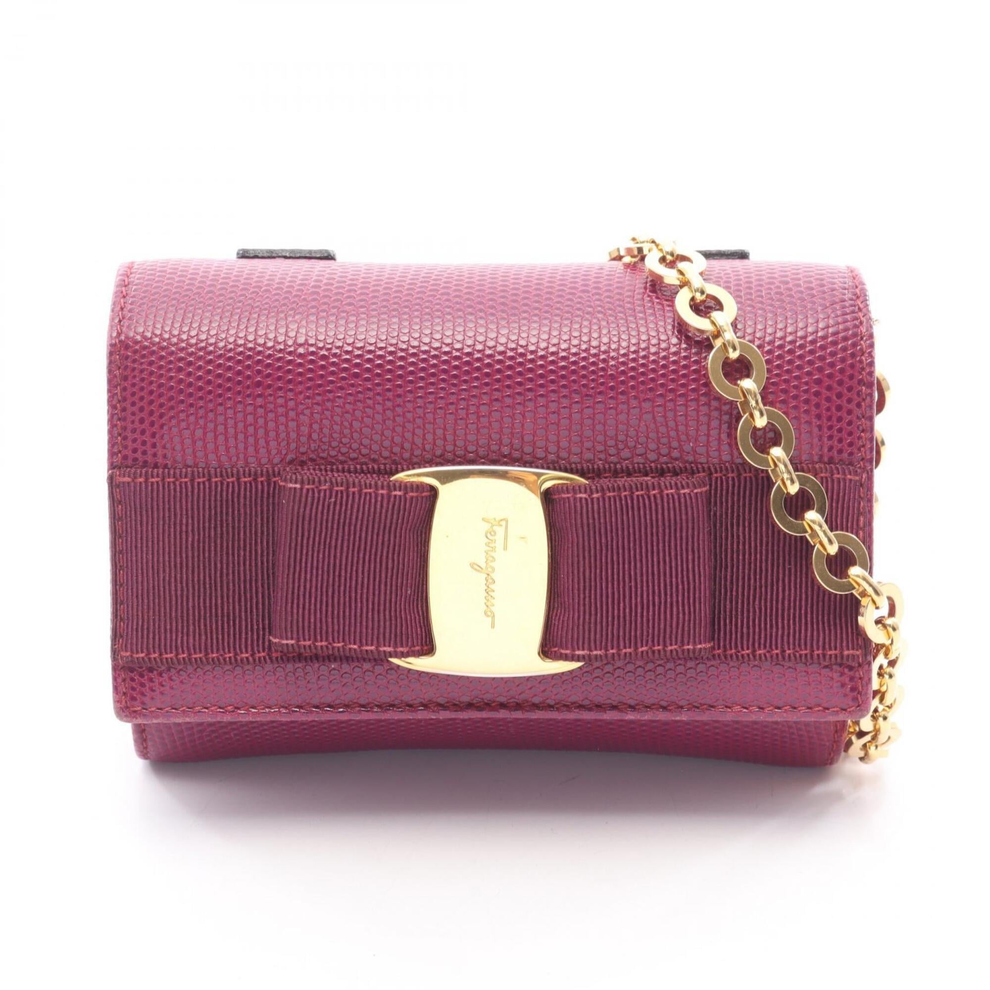 Salvatore Ferragamo Purple Leather Shoulder Bag (Pre-Owned)