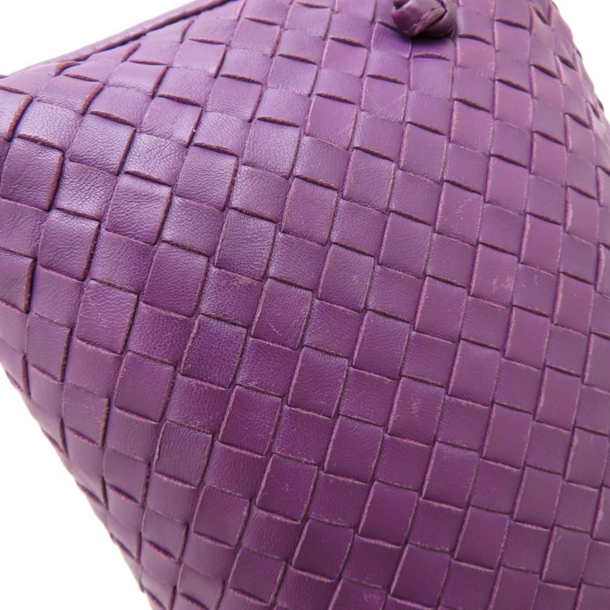 Bottega Veneta Purple Leather Shoulder Bag (Pre-Owned)