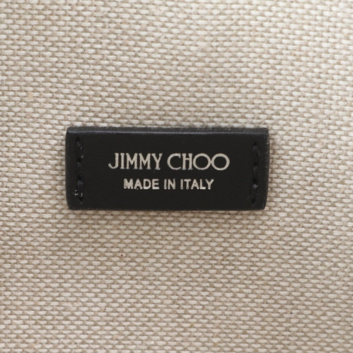 Jimmy Choo Black White Leather Clutch Bag Pouch (Pre-Owned)
