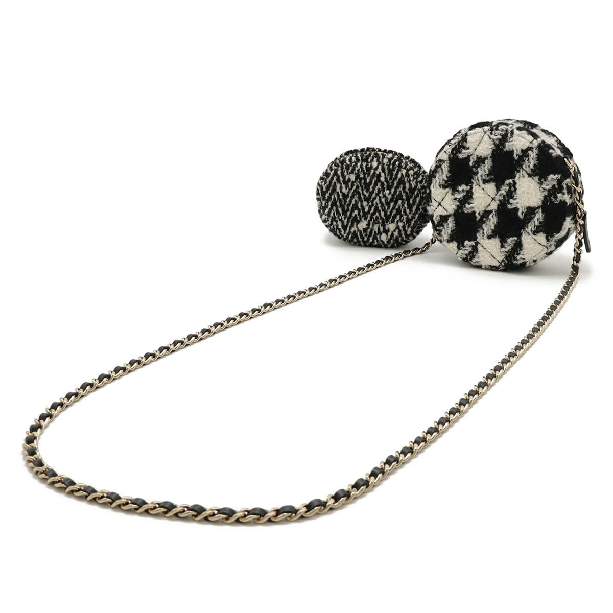 Chanel Black Ivory Tweed Pochette Pouch (Pre-Owned)