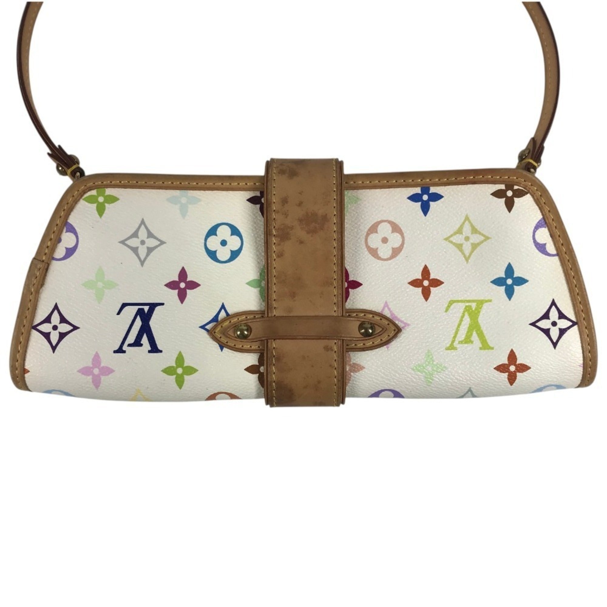 Louis Vuitton Blanc Monogram Multi-Color White Monogram Multicolore Clutch Bag Handbag Shoulder Bag (Pre-Owned)