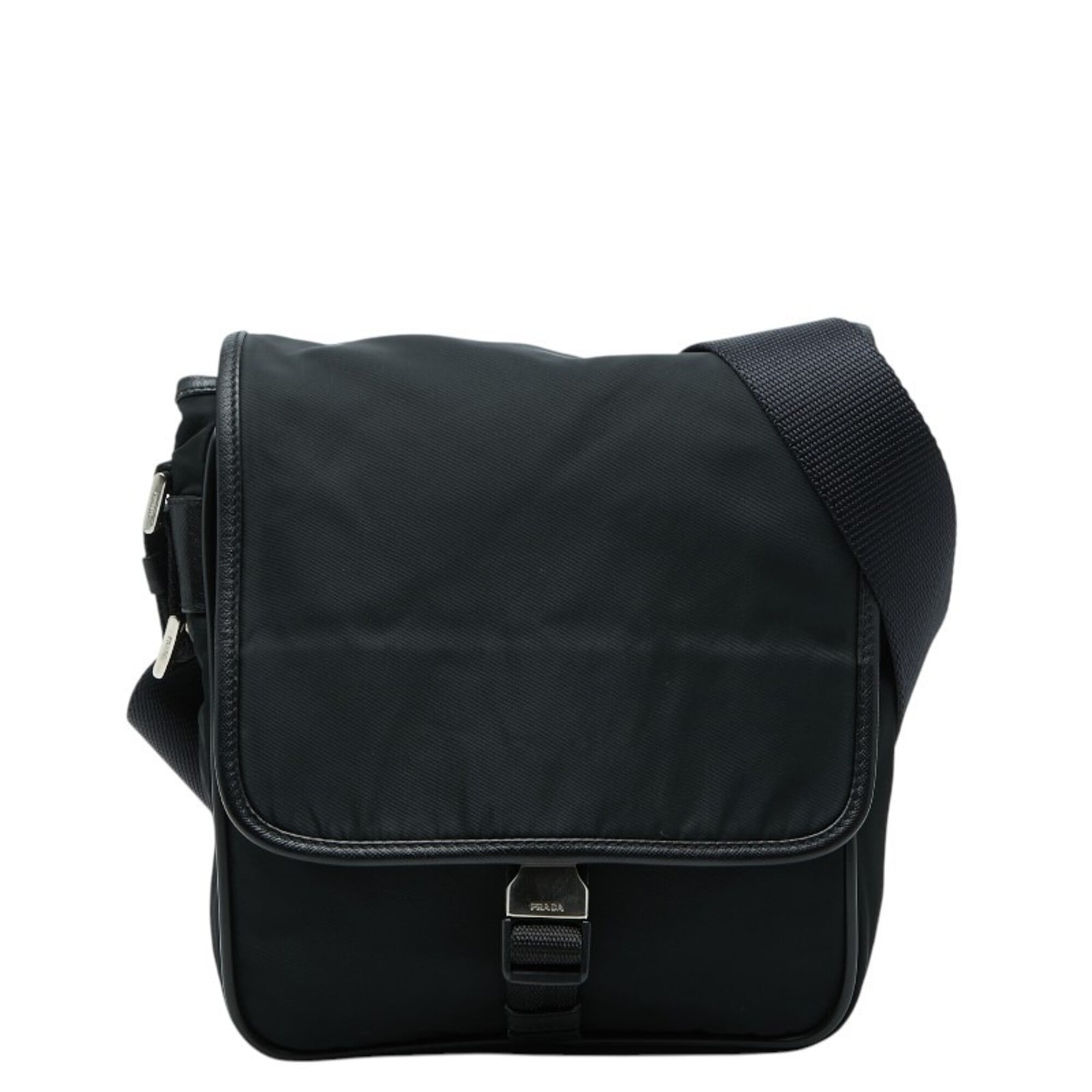 Prada Black Nylon Leather Shoulder Bag (Pre-Owned)