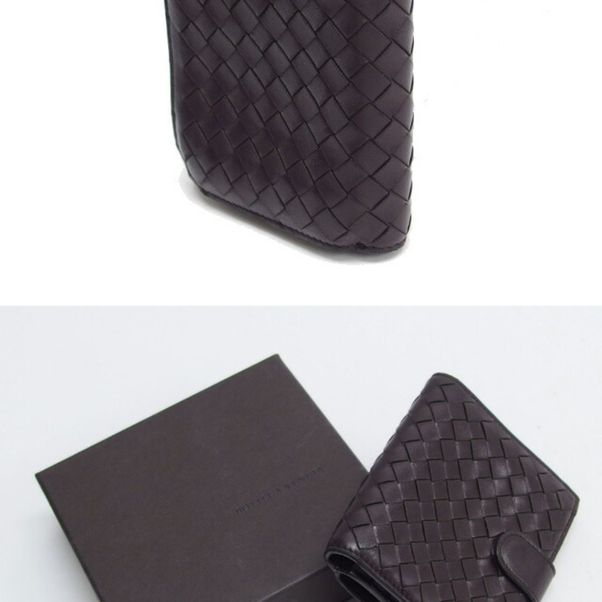 Bottega Veneta Intrecciato Dark Brown Leather Wallet (Bi-Fold) (Pre-Owned)