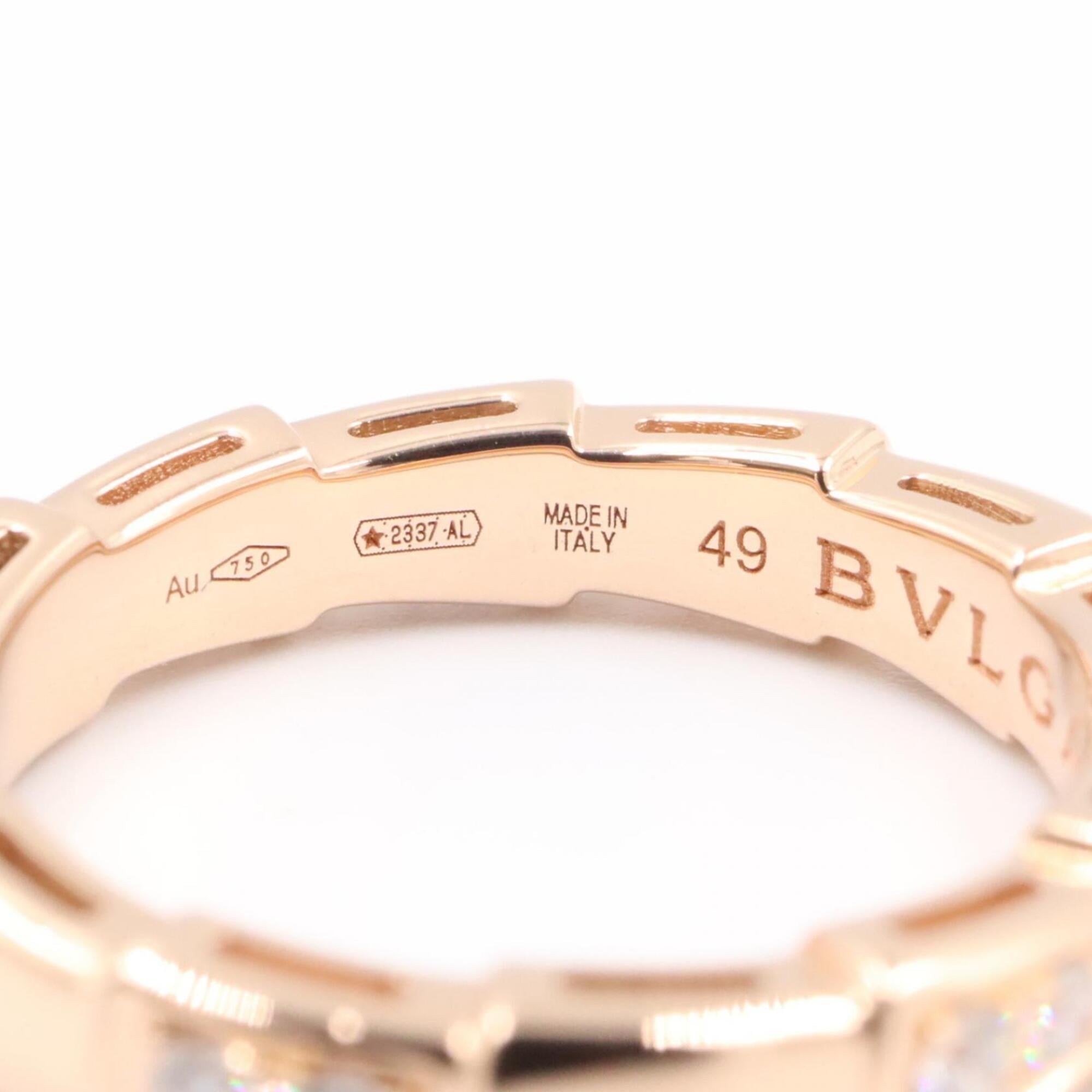 Bvlgari Gold Clear Pink Gold (18K) Band Ring (Pre-Owned)