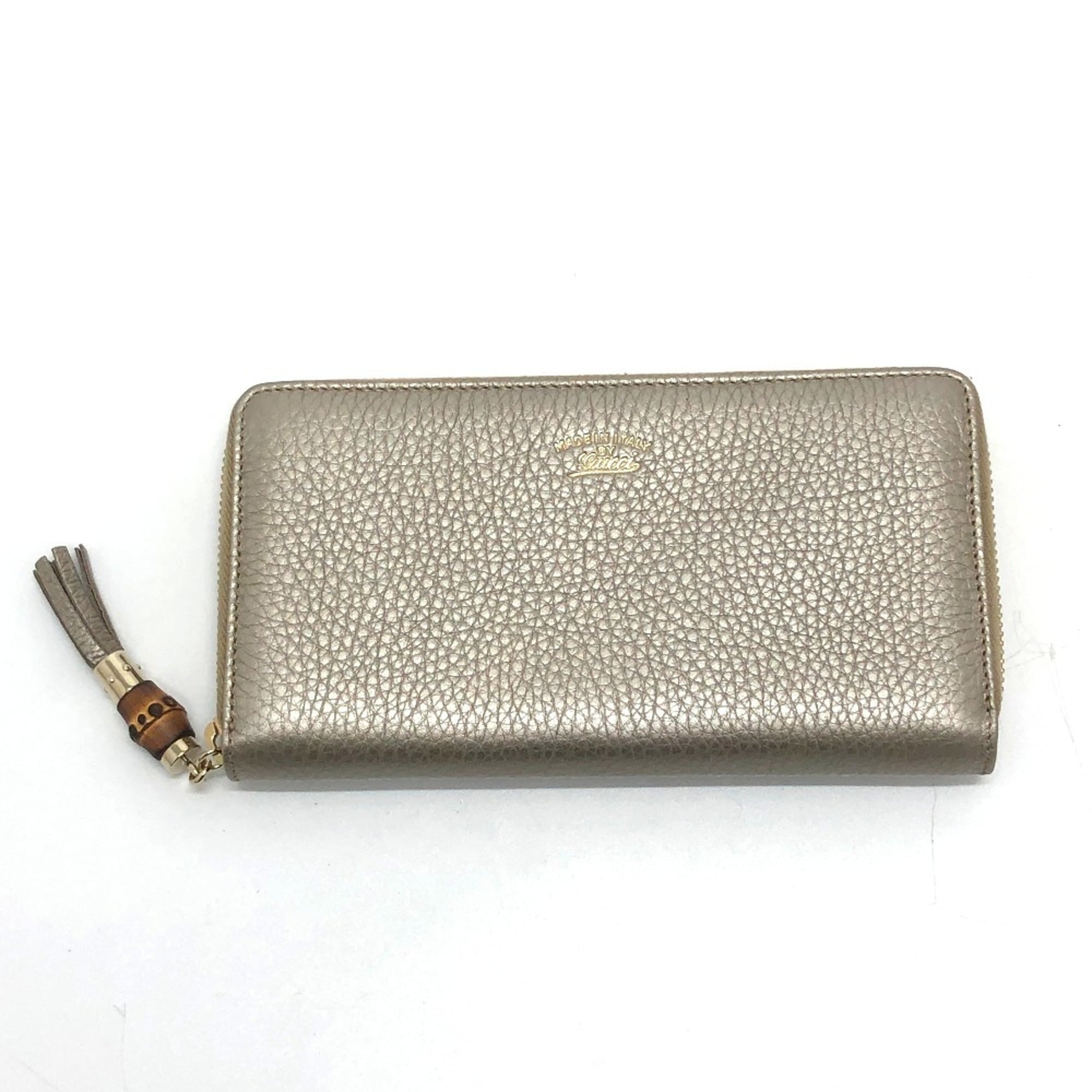 Gucci Champagne Gold Leather Long Wallet (Bi-Fold) (Pre-Owned)