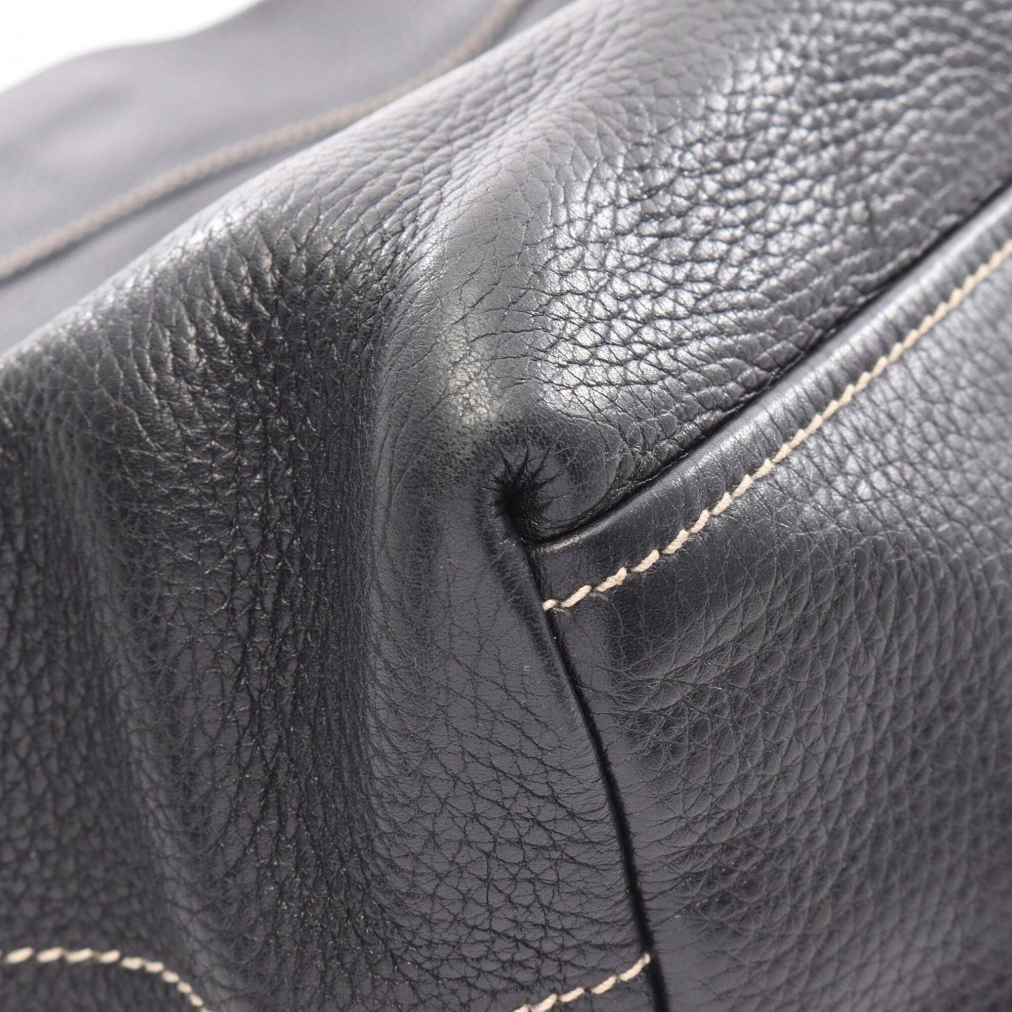 Prada Black Leather Handbag Shoulder Bag (Pre-Owned)