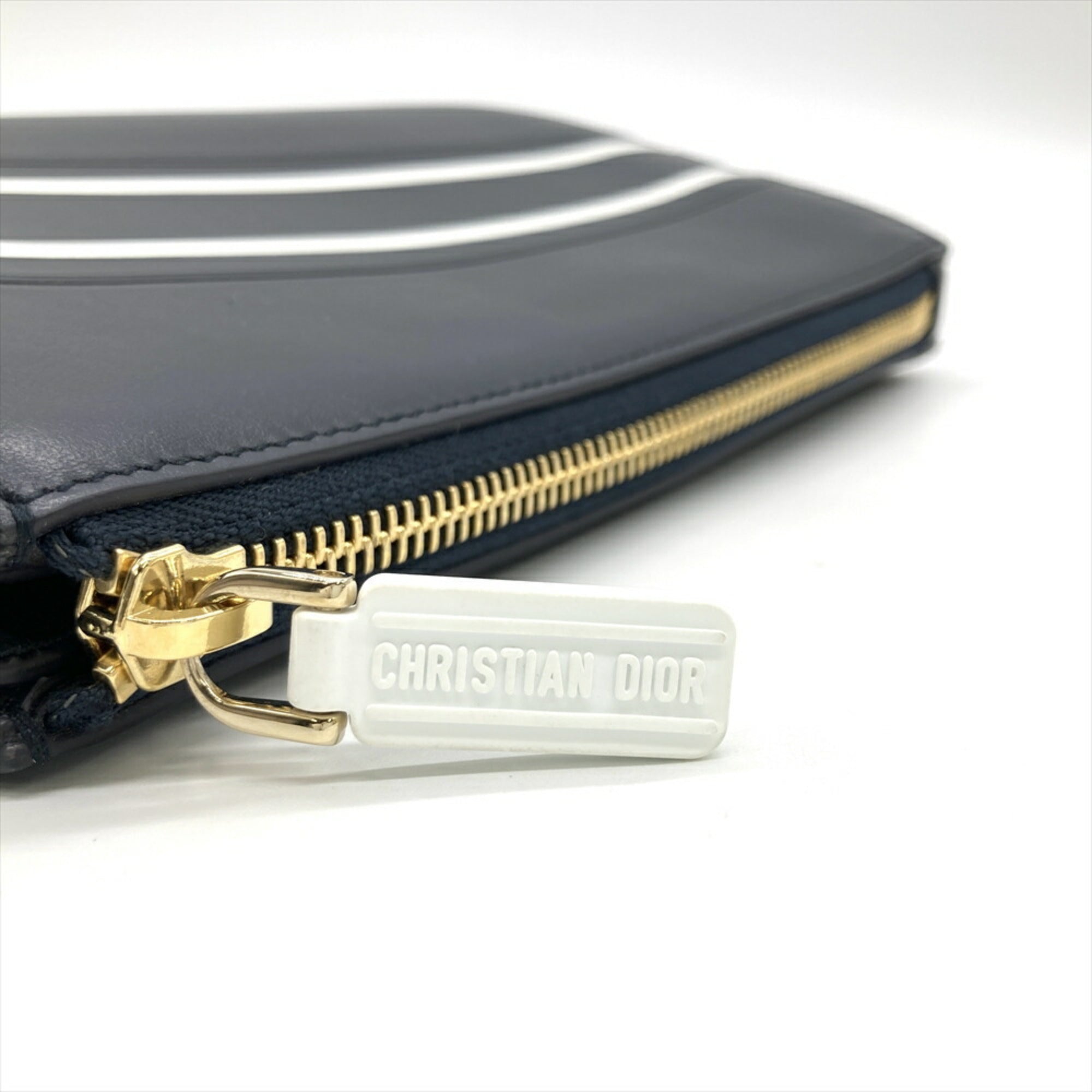 Christian Dior Navy Leather Shoulder Bag (Pre-Owned)