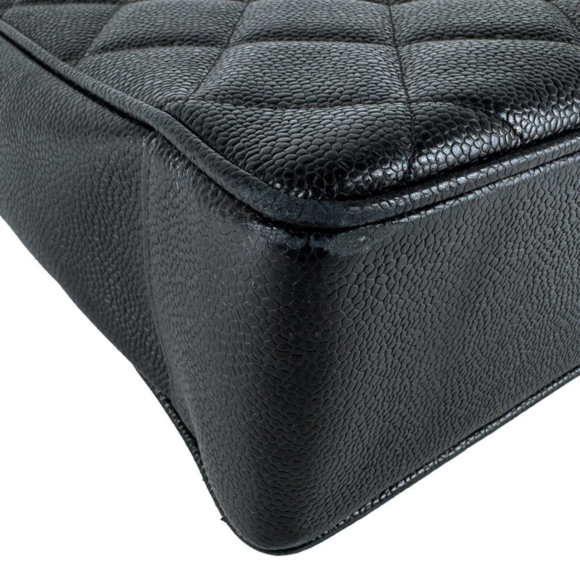 Chanel Black Grained Calfskin Shoulder Bag (Pre-Owned)