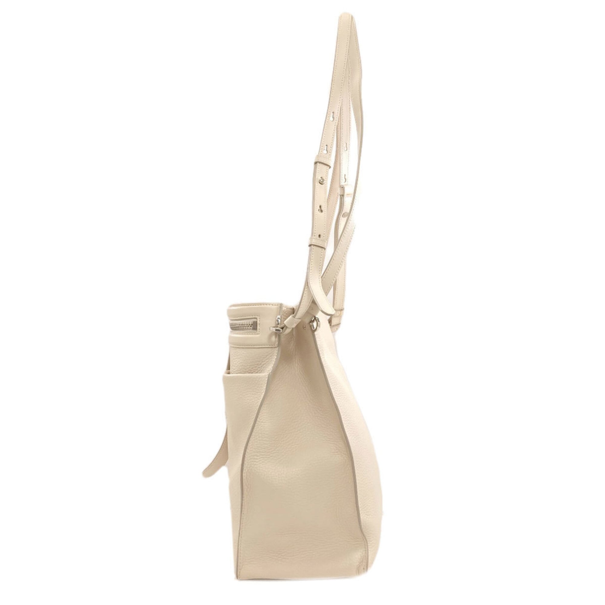 Tod's Cream Leather Tote Bag (Pre-Owned)