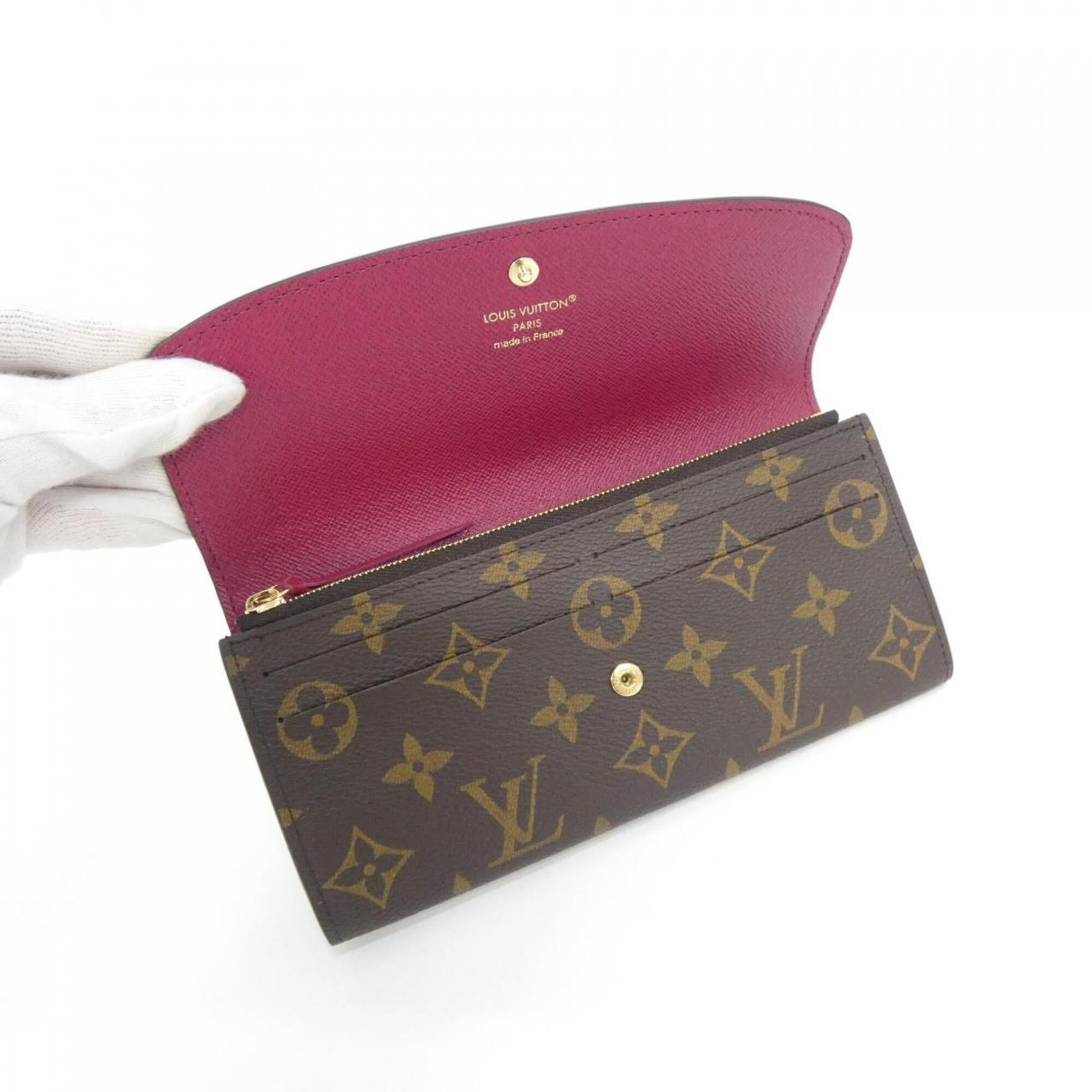 Louis Vuitton Brown Coated Canvas Long Wallet (Bi-Fold) (Pre-Owned)
