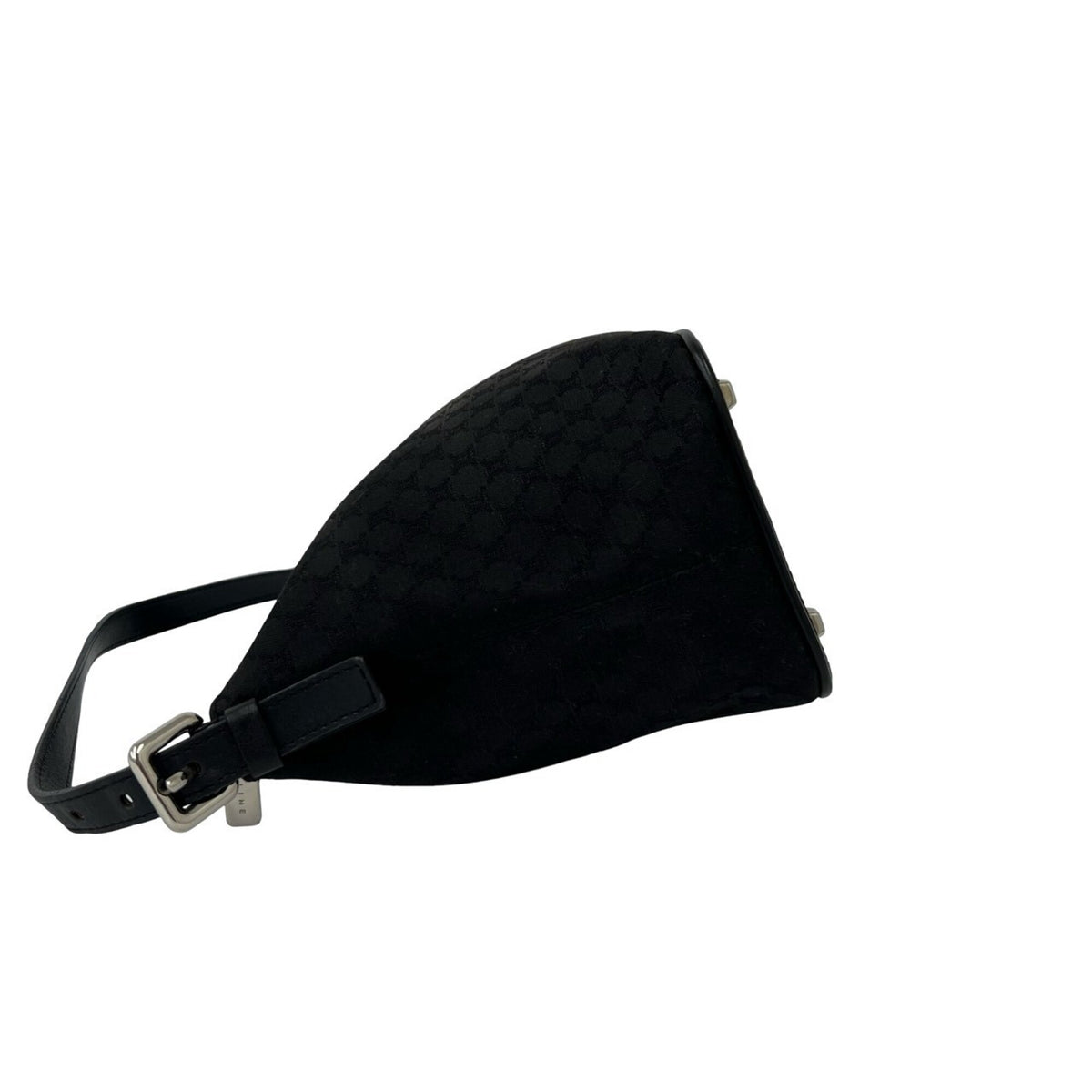 Celine Black Canvas Leather Handbag Shoulder Bag (Pre-Owned)