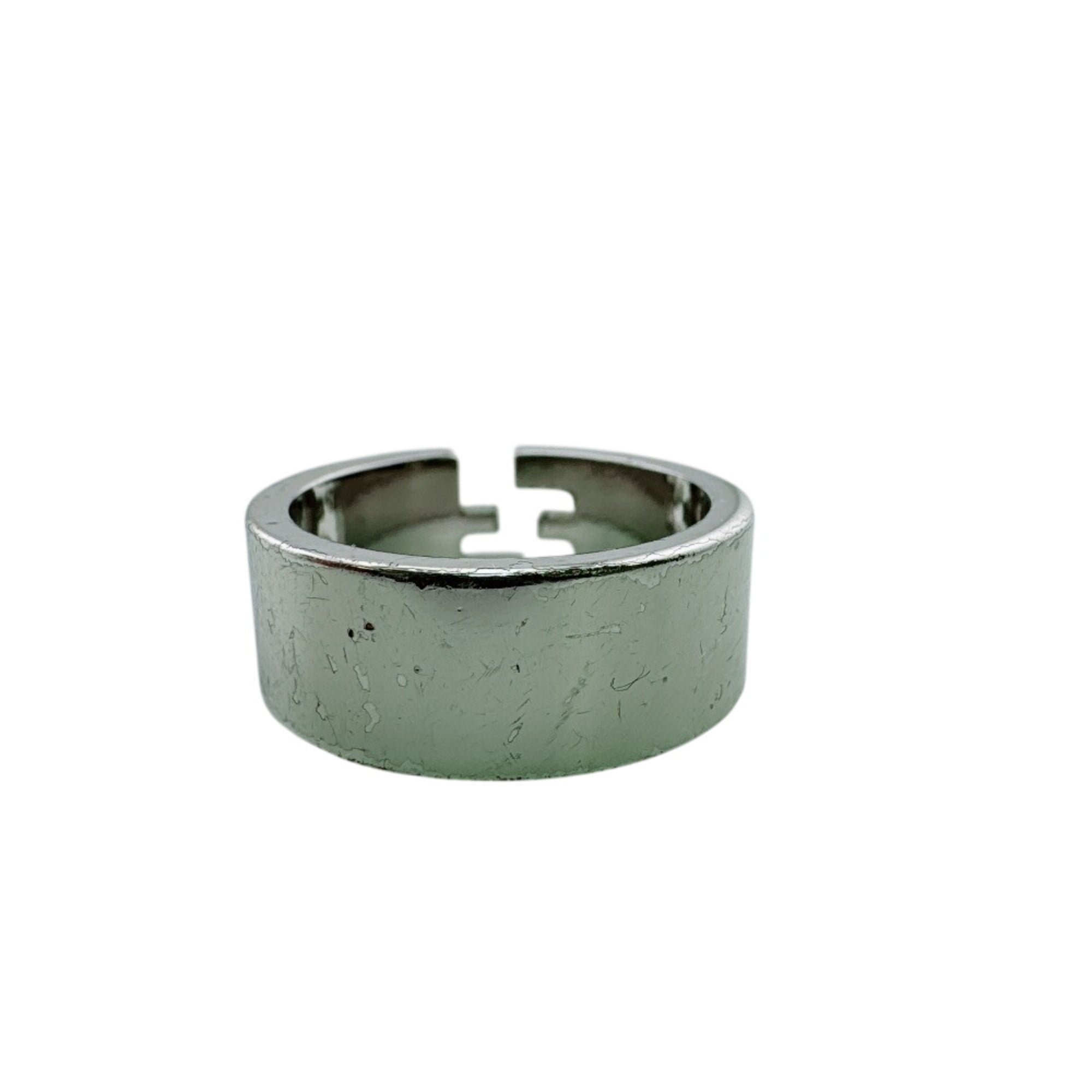 Fendi Silver Metal Band Ring (Pre-Owned)