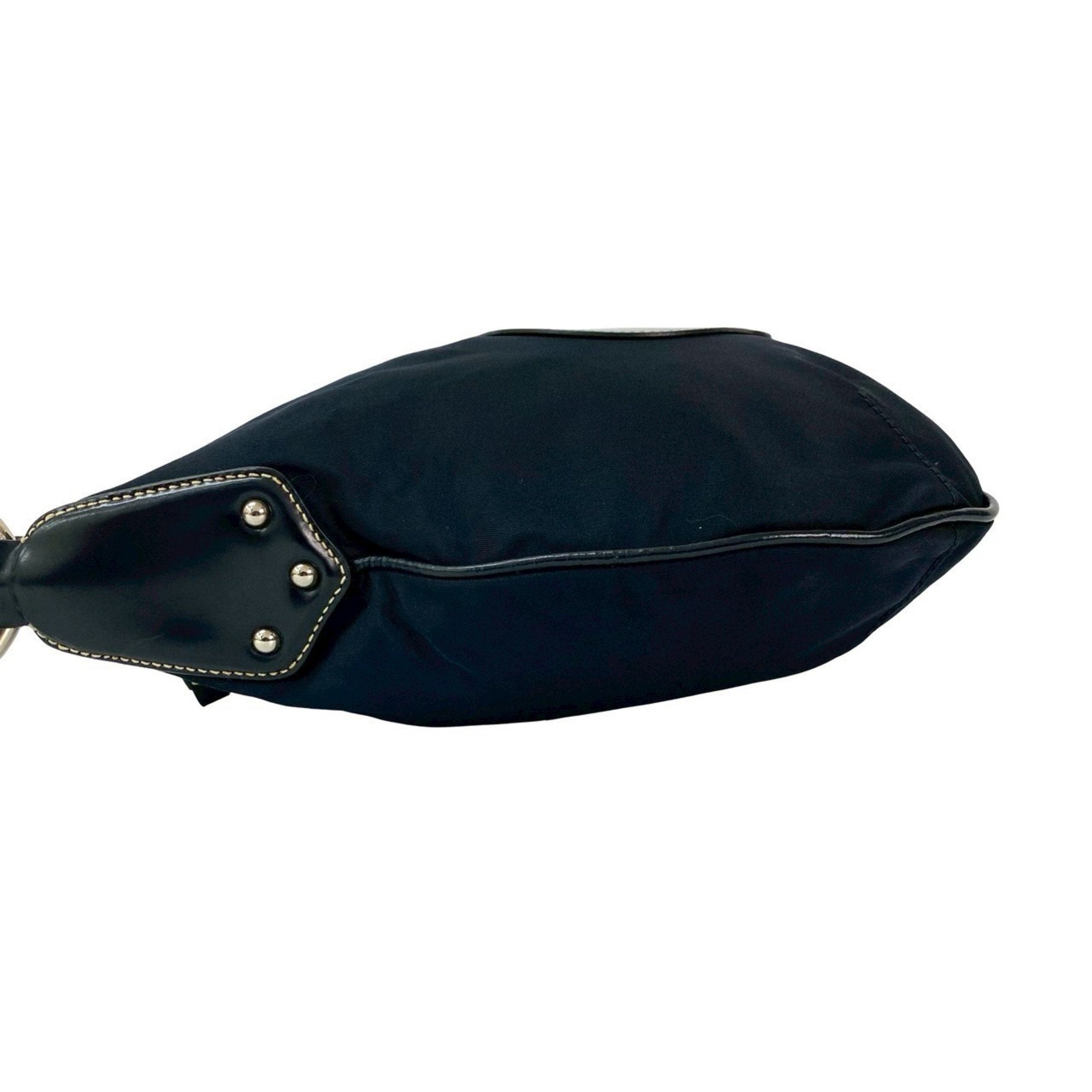 Prada Navy Nylon Leather Pochette Shoulder Bag (Pre-Owned)