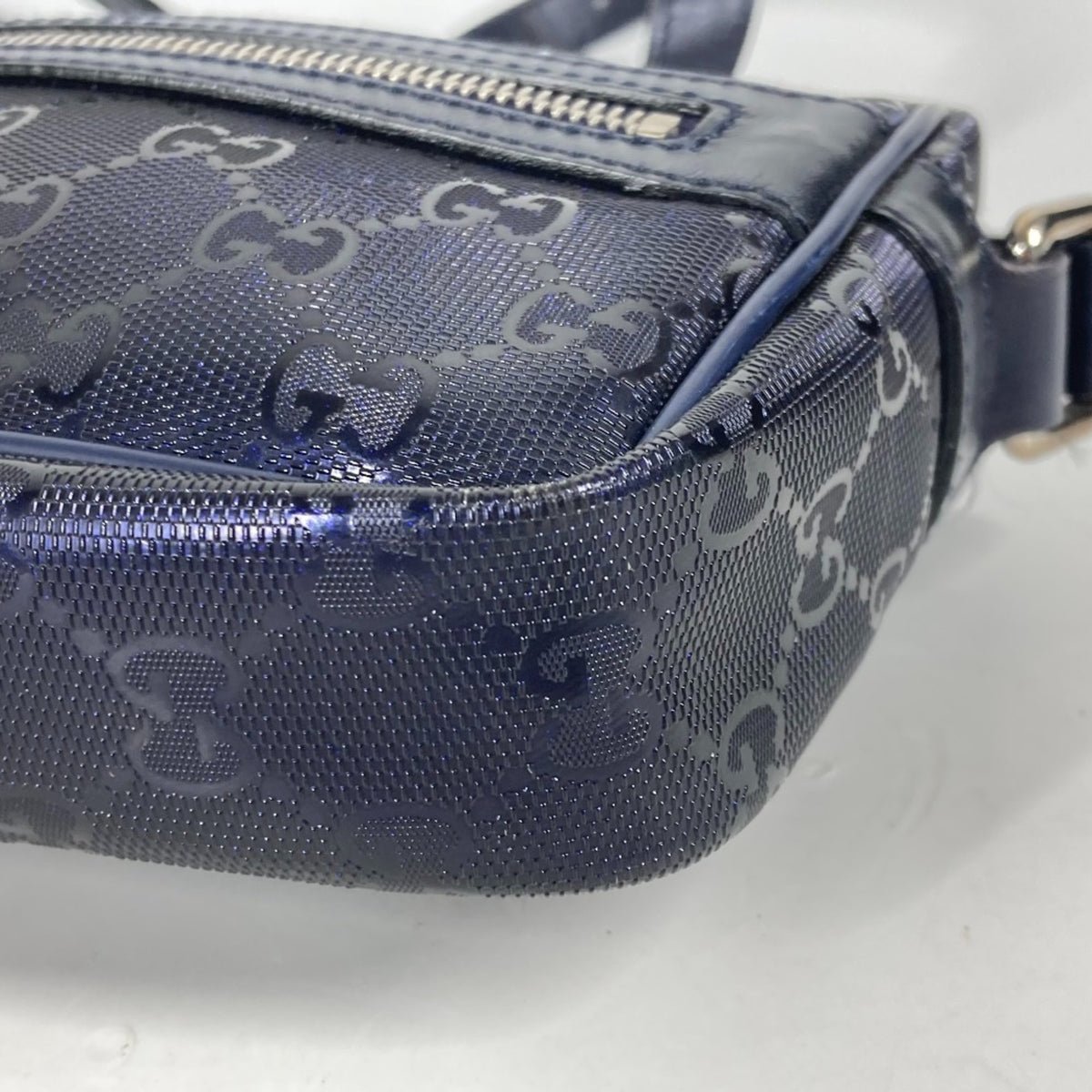 Gucci Gg Imprimé Blue Gg Imprimé Pochette Shoulder Bag (Pre-Owned)