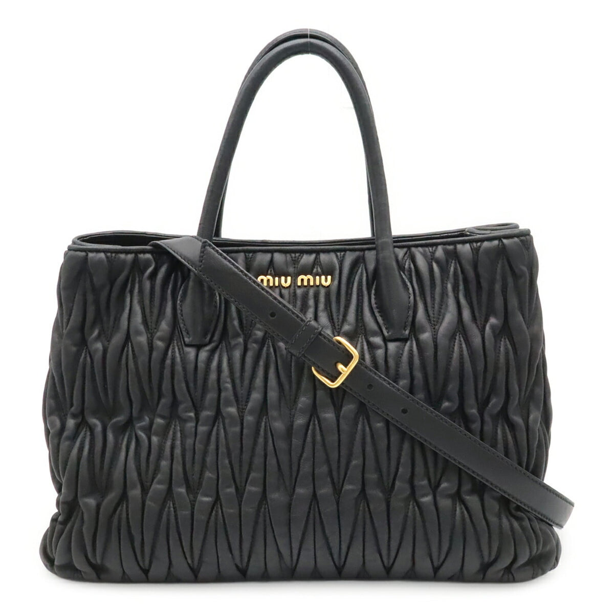 Miu Miu Black Leather Handbag Shoulder Bag (Pre-Owned)