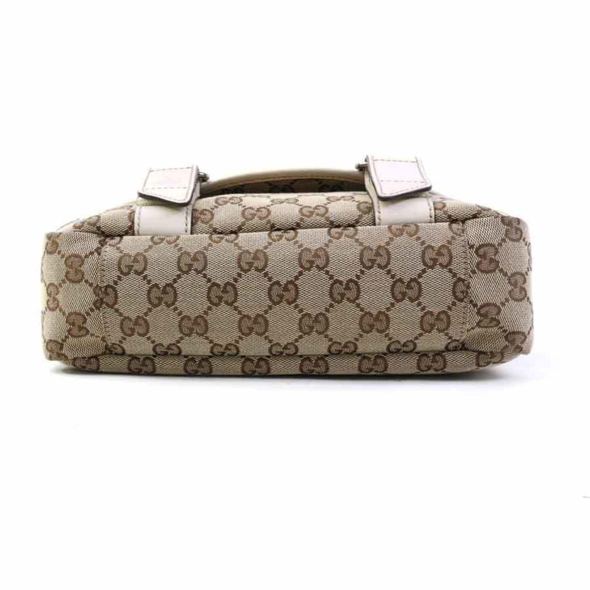 Gucci Brown Ivory Gg Canvas Leather Shoulder Bag (Pre-Owned)