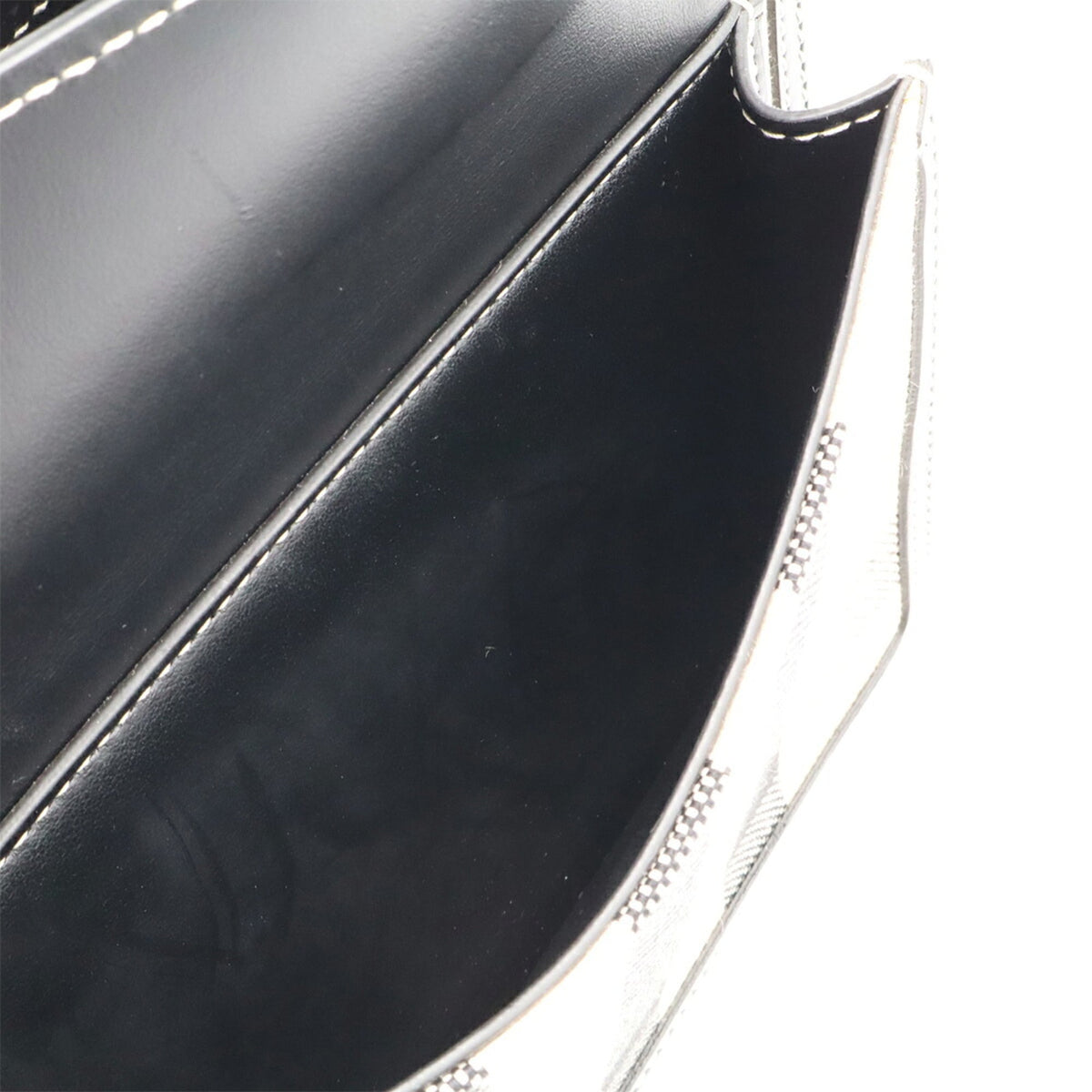Burberry Black White Canvas Leather Handbag Shoulder Bag (Pre-Owned)
