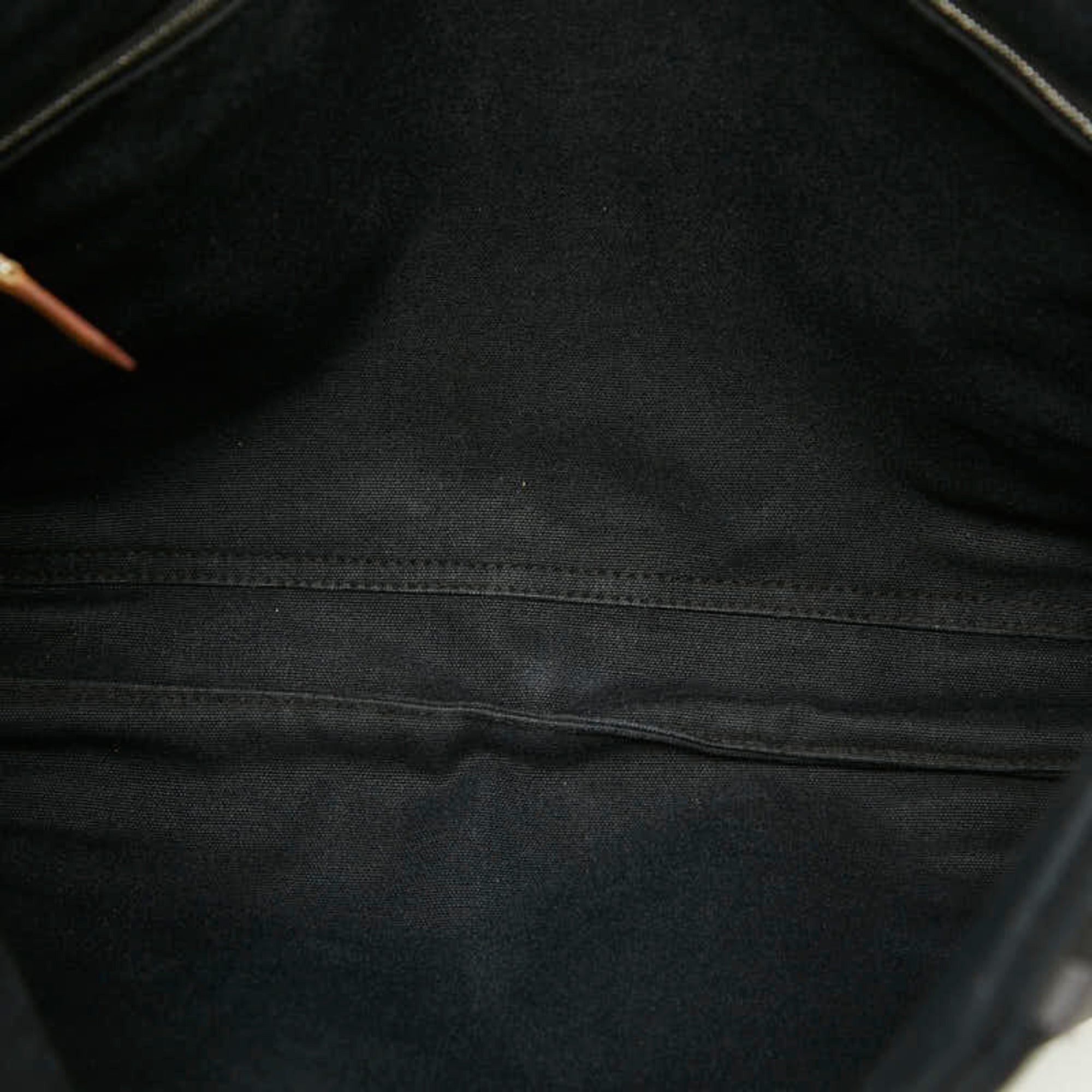 Hermes Black Gray Canvas Shoulder Bag (Pre-Owned)