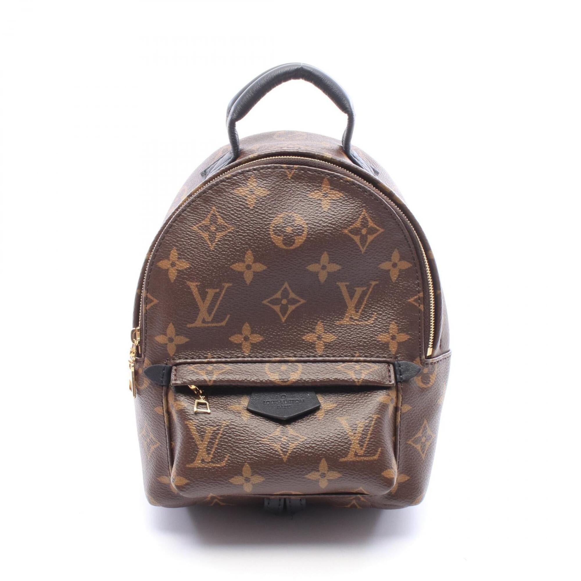 Louis Vuitton Black Brown Monogram Monogram Leather Backpack Handbag (Pre-Owned)