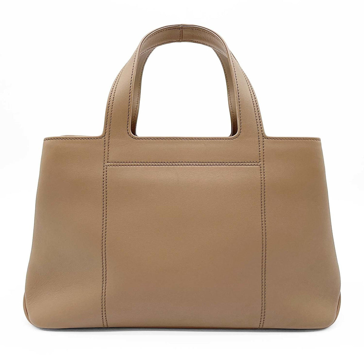 Salvatore Ferragamo Beige Silver Leather Handbag (Pre-Owned)