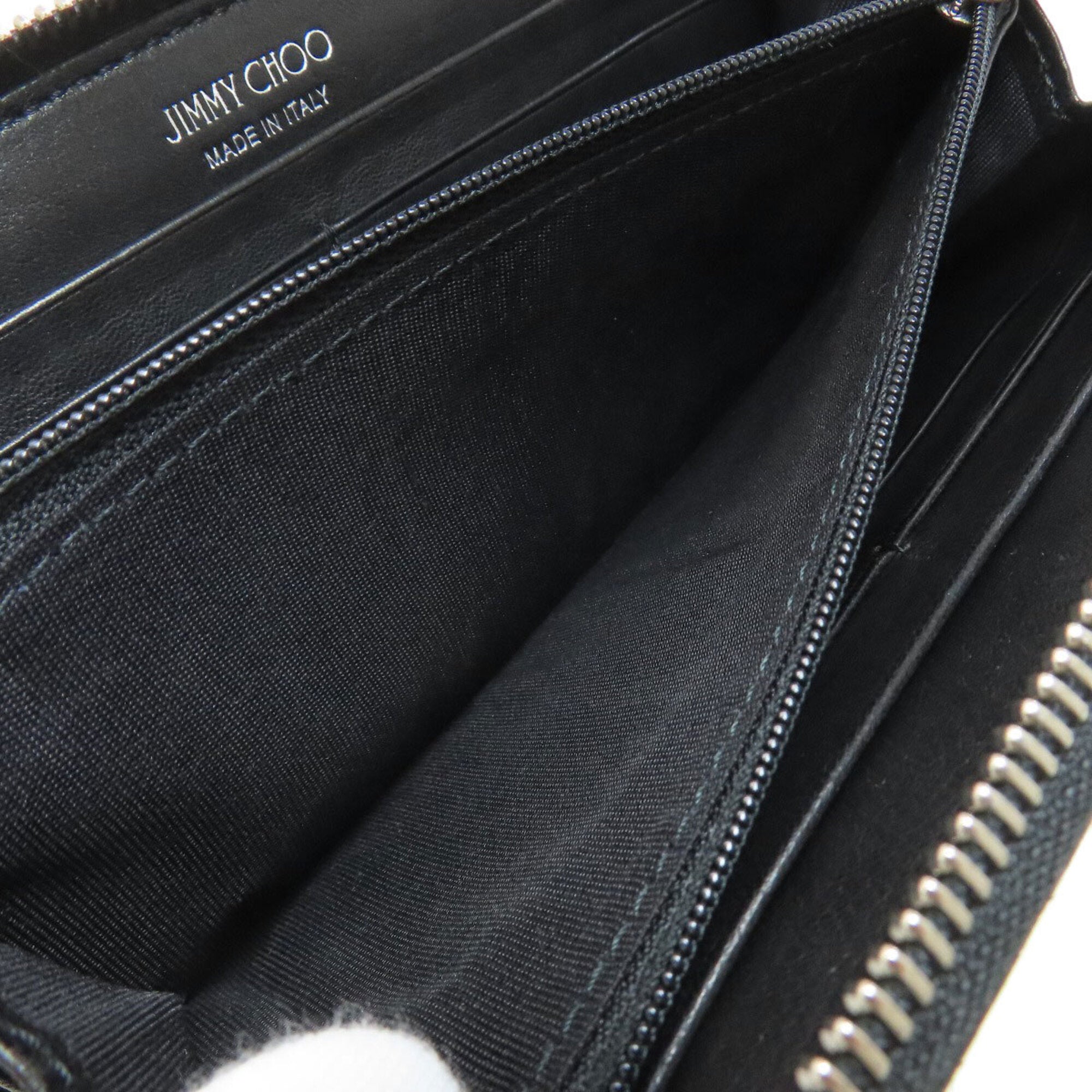 Jimmy Choo Black Leather Long Wallet (Bi-Fold) (Pre-Owned)