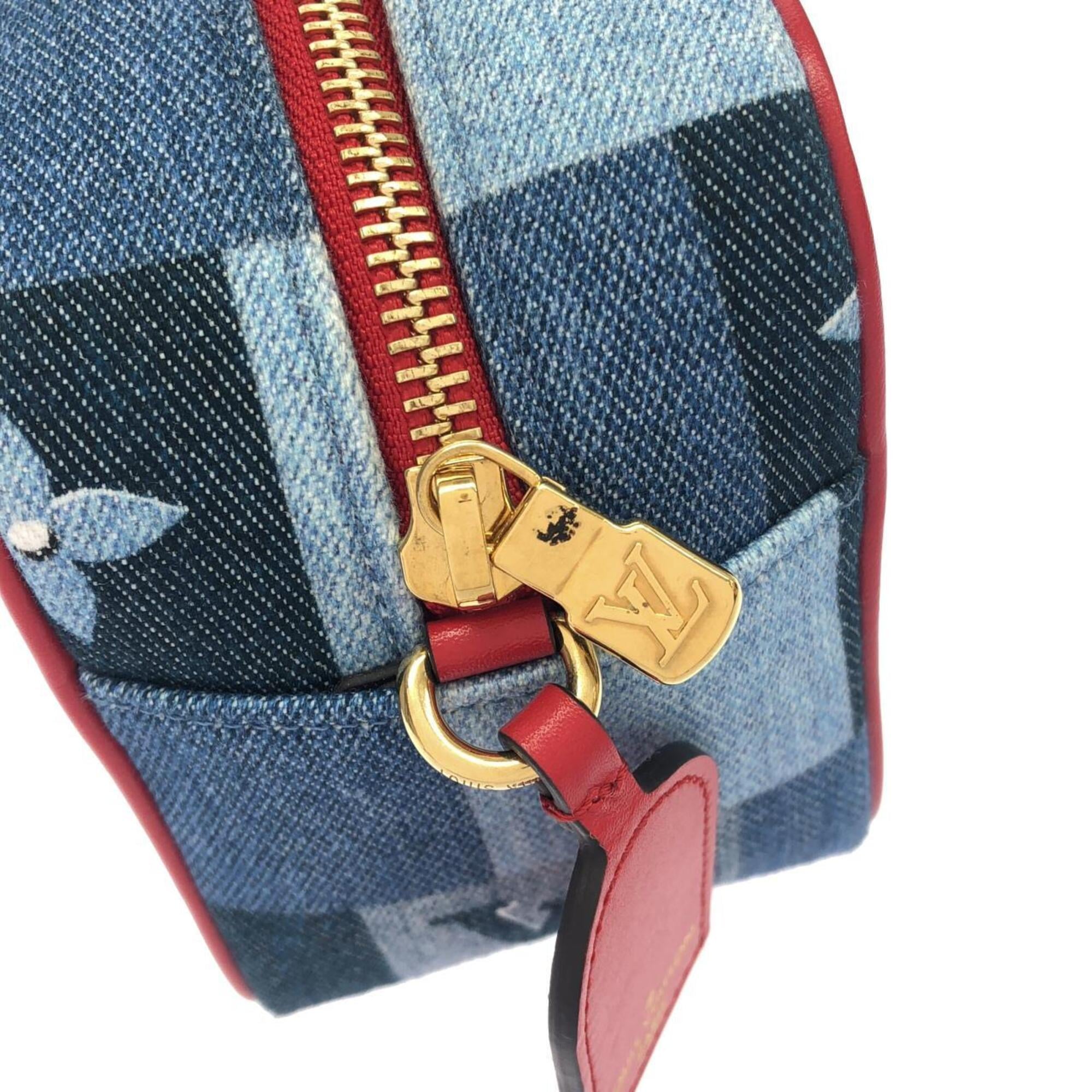 Louis Vuitton Blue Rouge Denim Pouch Shoulder Bag (Pre-Owned)