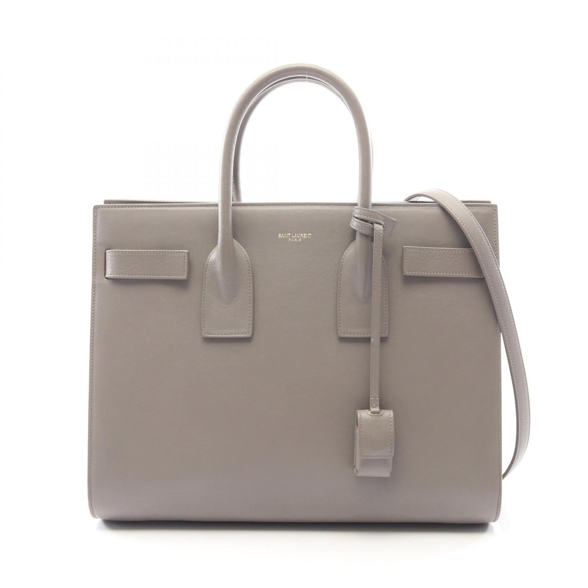Yves Saint Laurent Gray Leather Handbag (Pre-Owned)