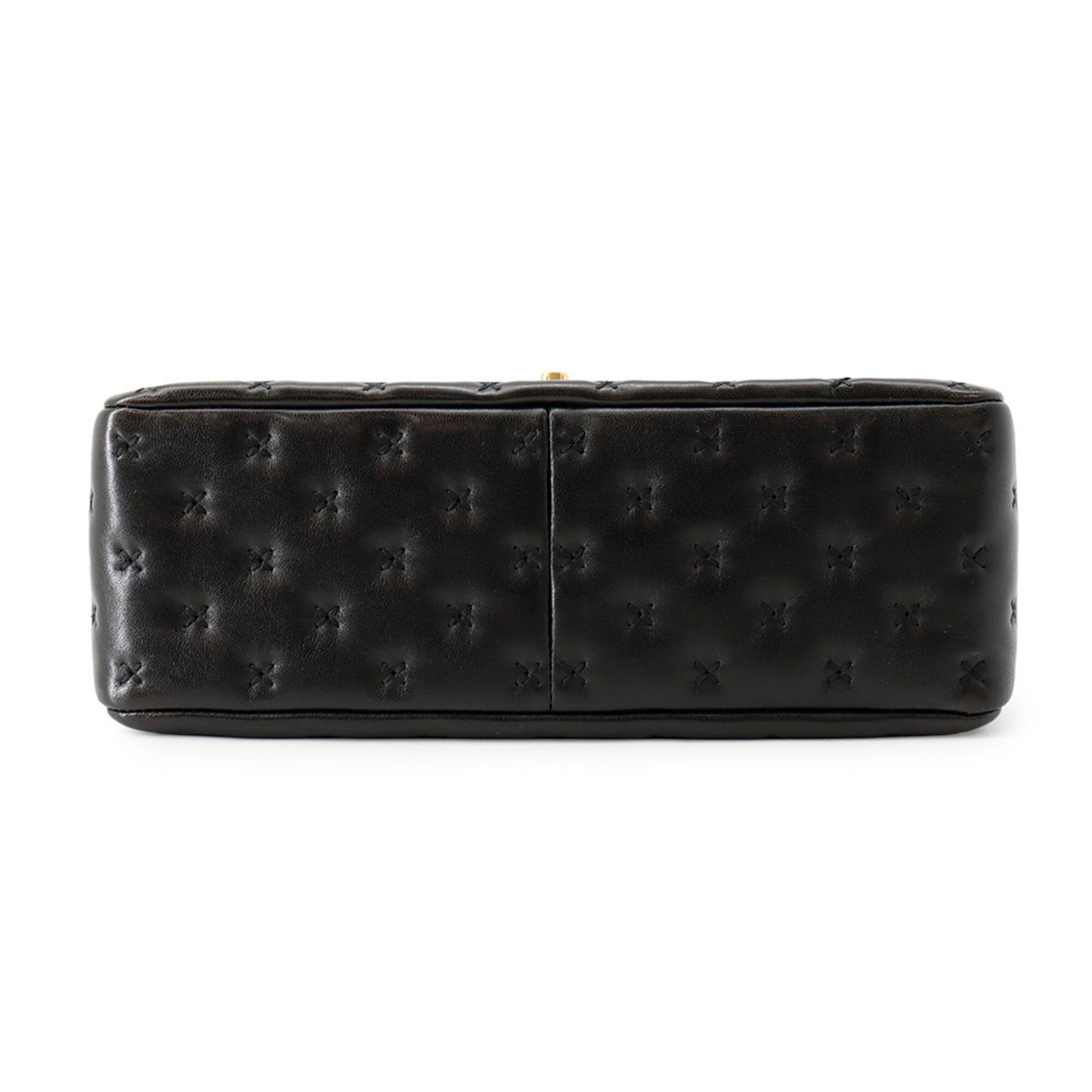 Chanel Black Leather Handbag Shoulder Bag (Pre-Owned)