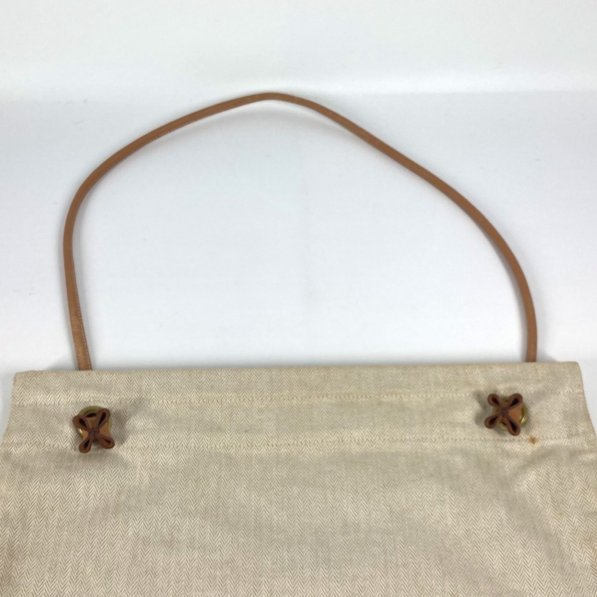 Hermes Natural White Cotton Shoulder Bag (Pre-Owned)
