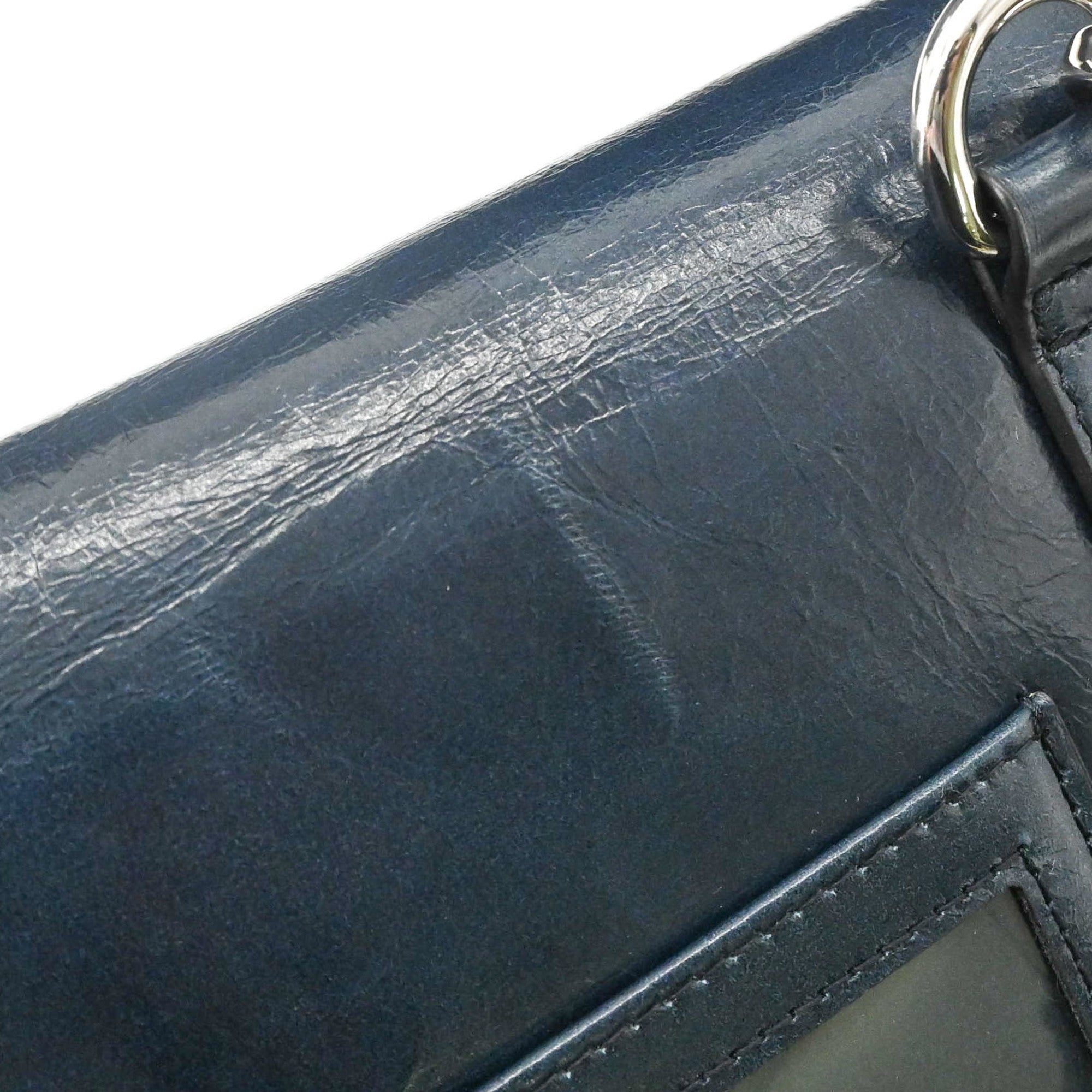 Prada Navy Leather Shoulder Bag Sling Bag (Pre-Owned)
