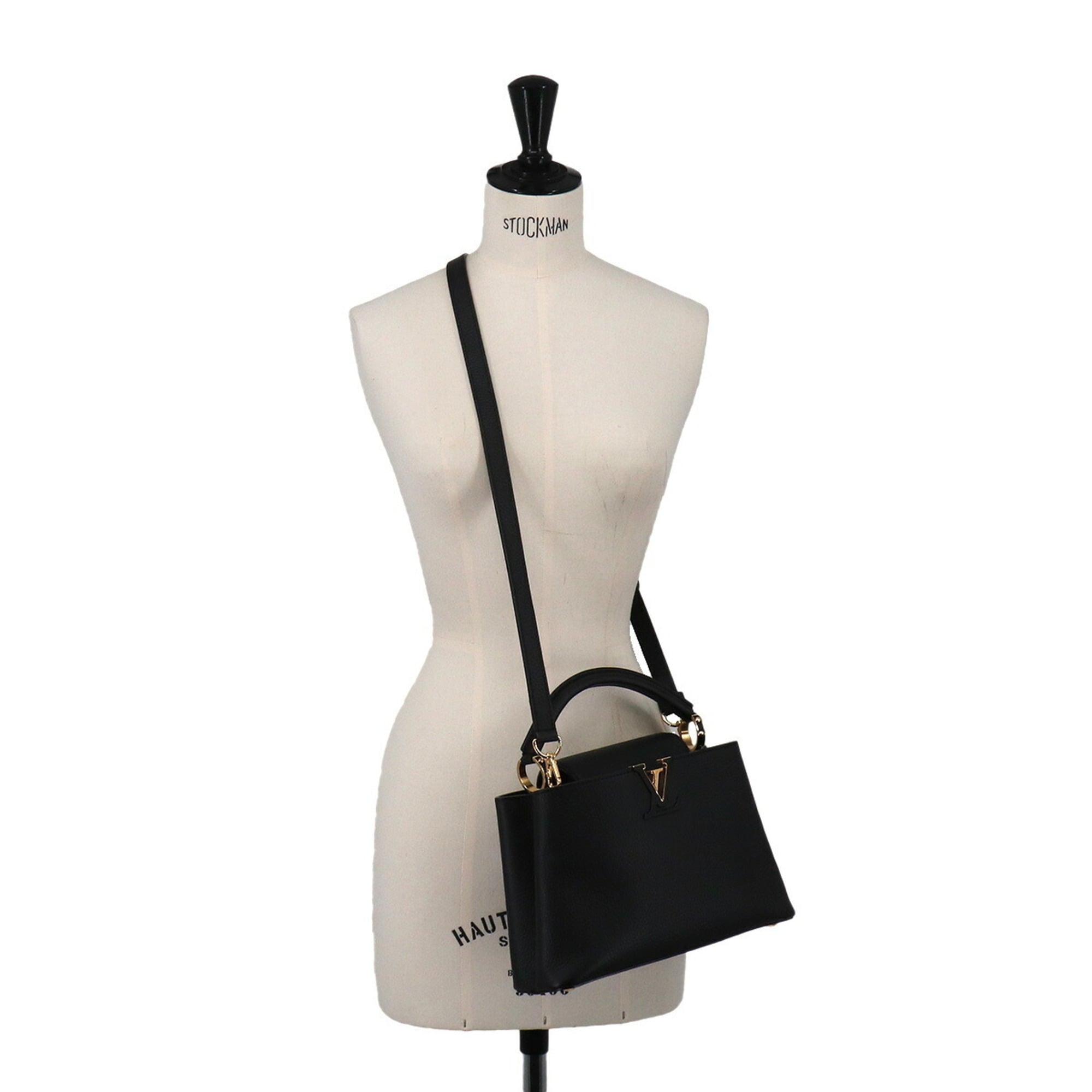 Louis Vuitton Black Leather Handbag (Pre-Owned)