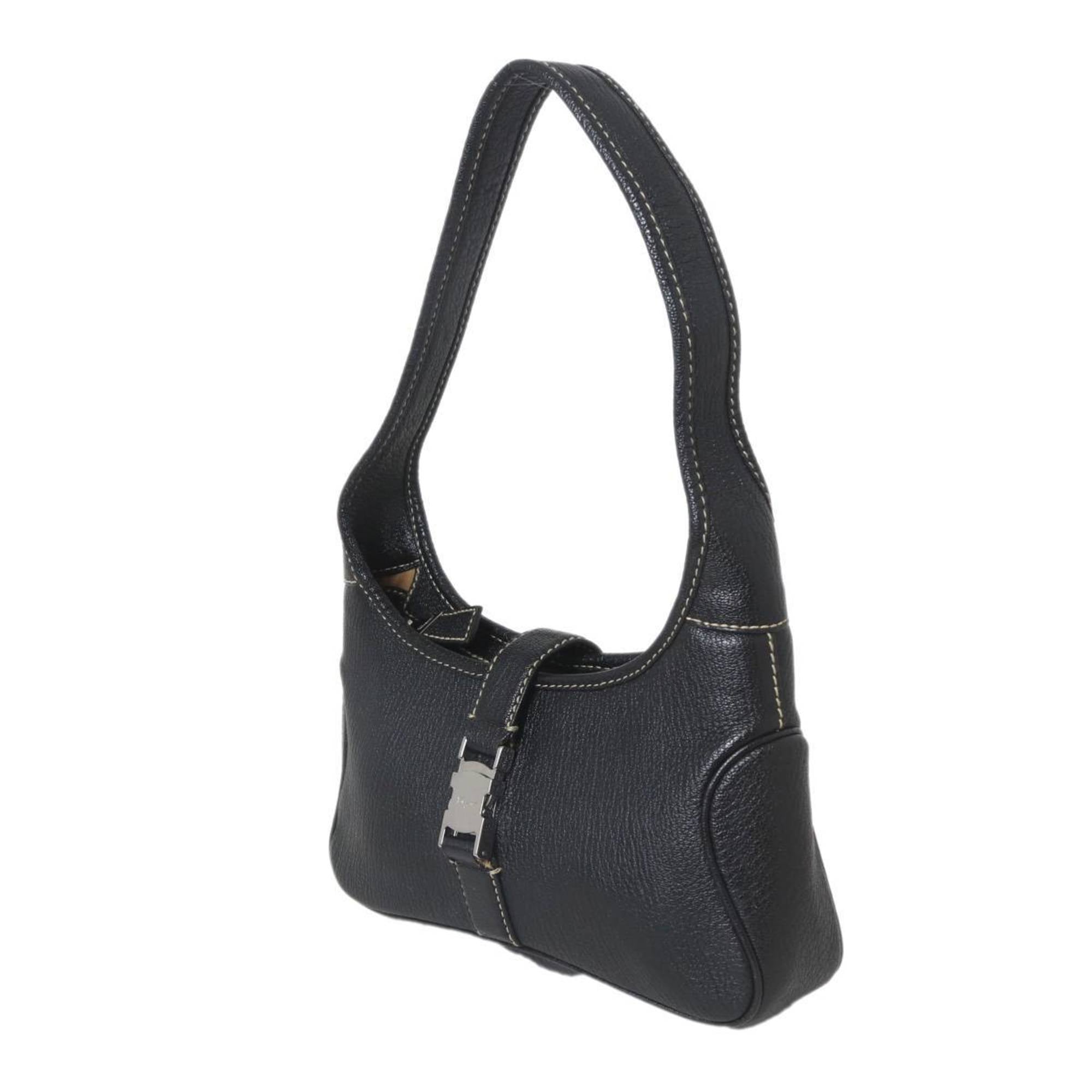 Salvatore Ferragamo Black Leather Shoulder Bag (Pre-Owned)