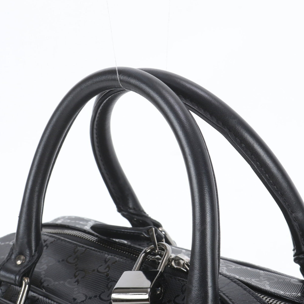 Gucci Black Leather Coated Canvas Briefcase (Pre-Owned)